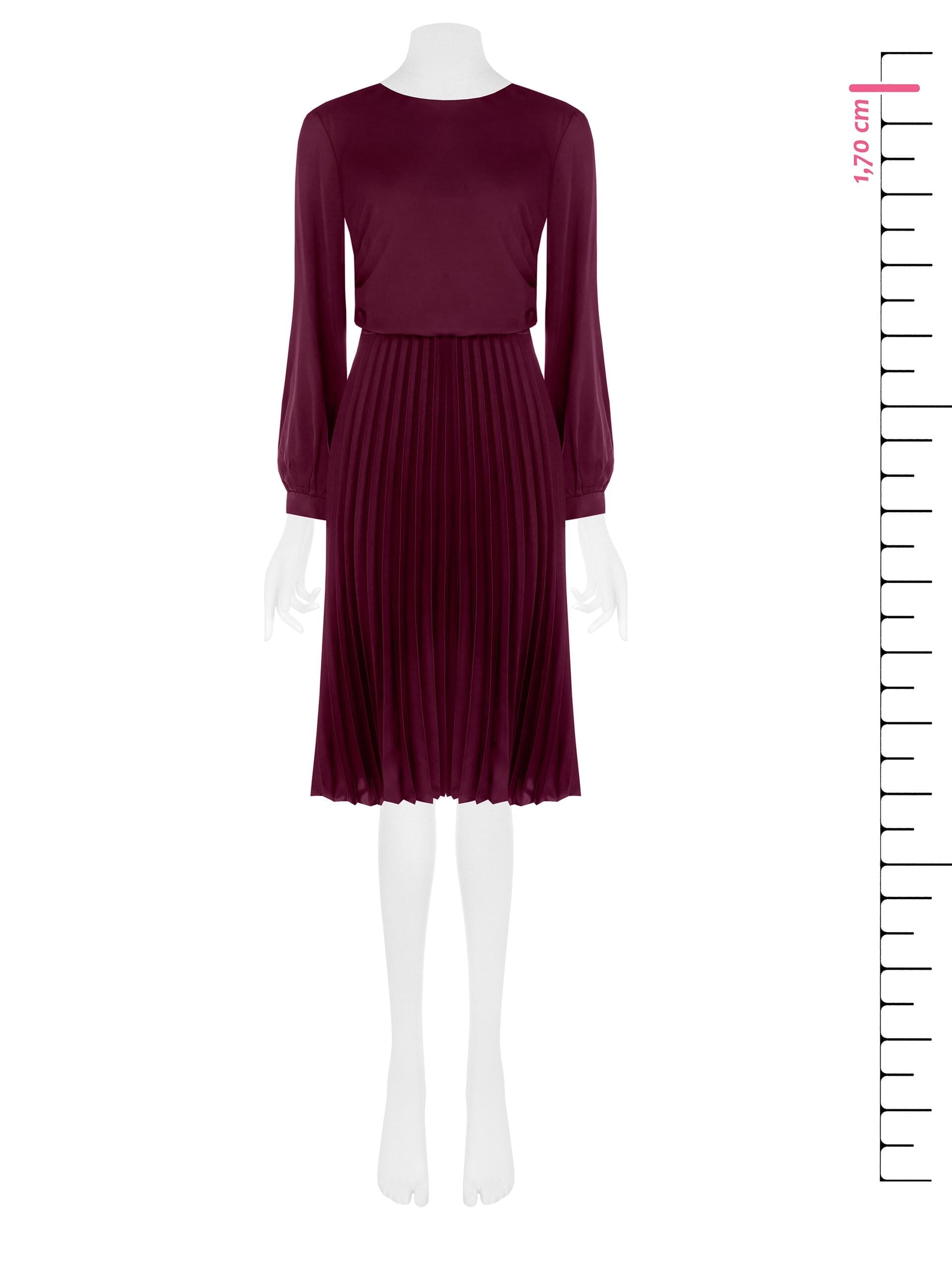 Abito Midi Plissé In Raso Arricciato Sui Fianchi Rinascimento