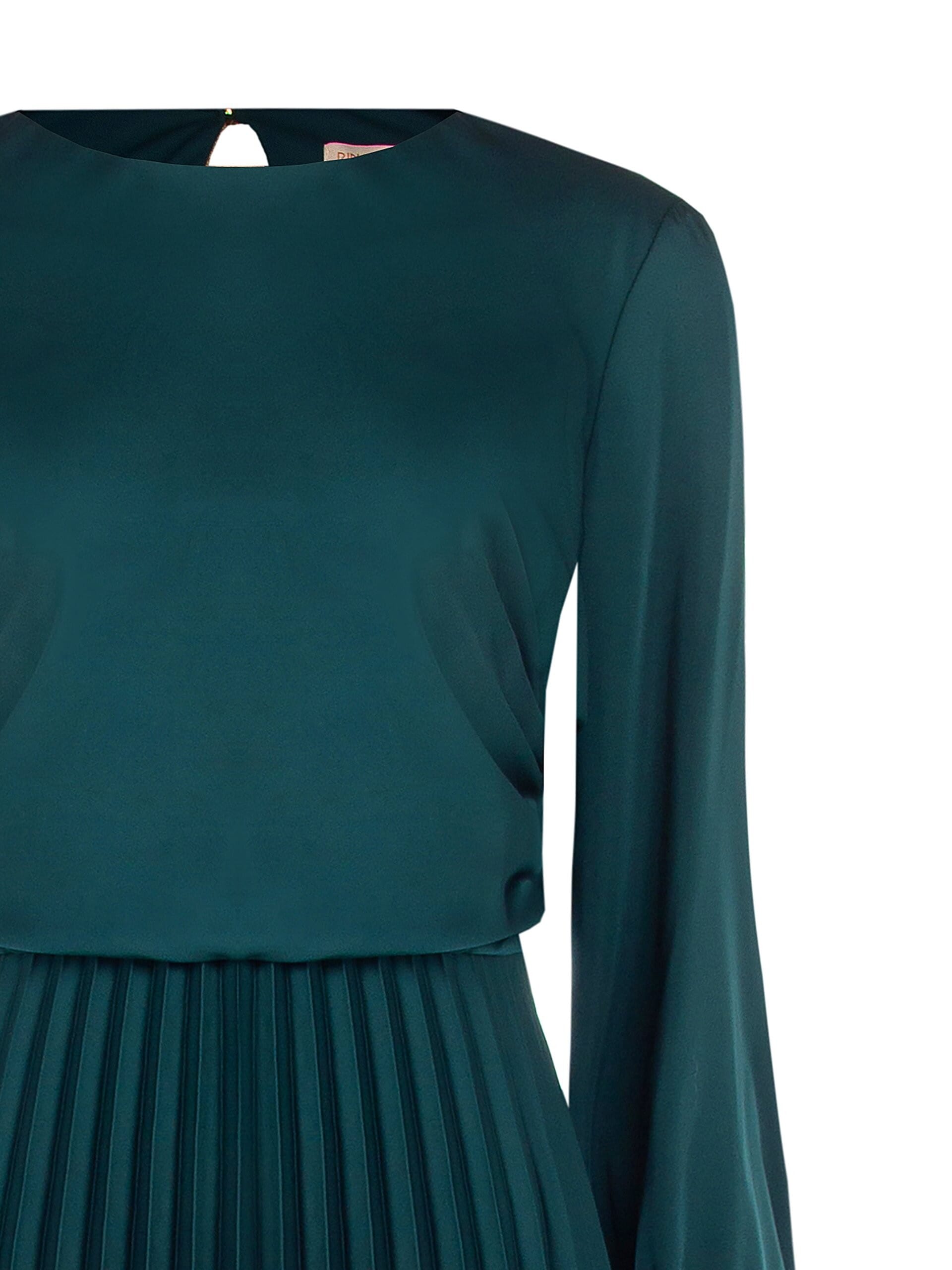 Abito Midi Plissé In Raso Arricciato Sui Fianchi Rinascimento