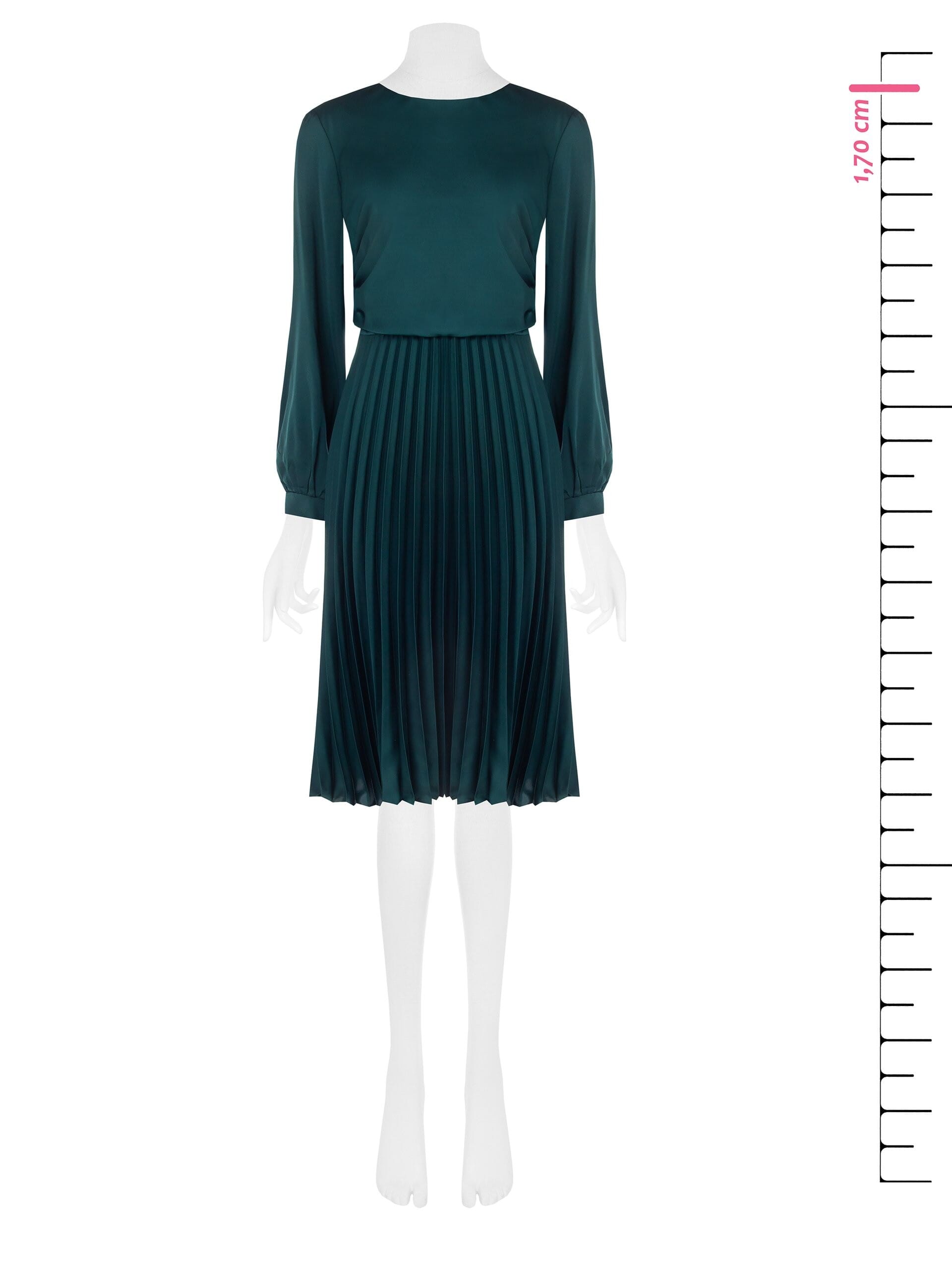 Abito Midi Plissé In Raso Arricciato Sui Fianchi Rinascimento