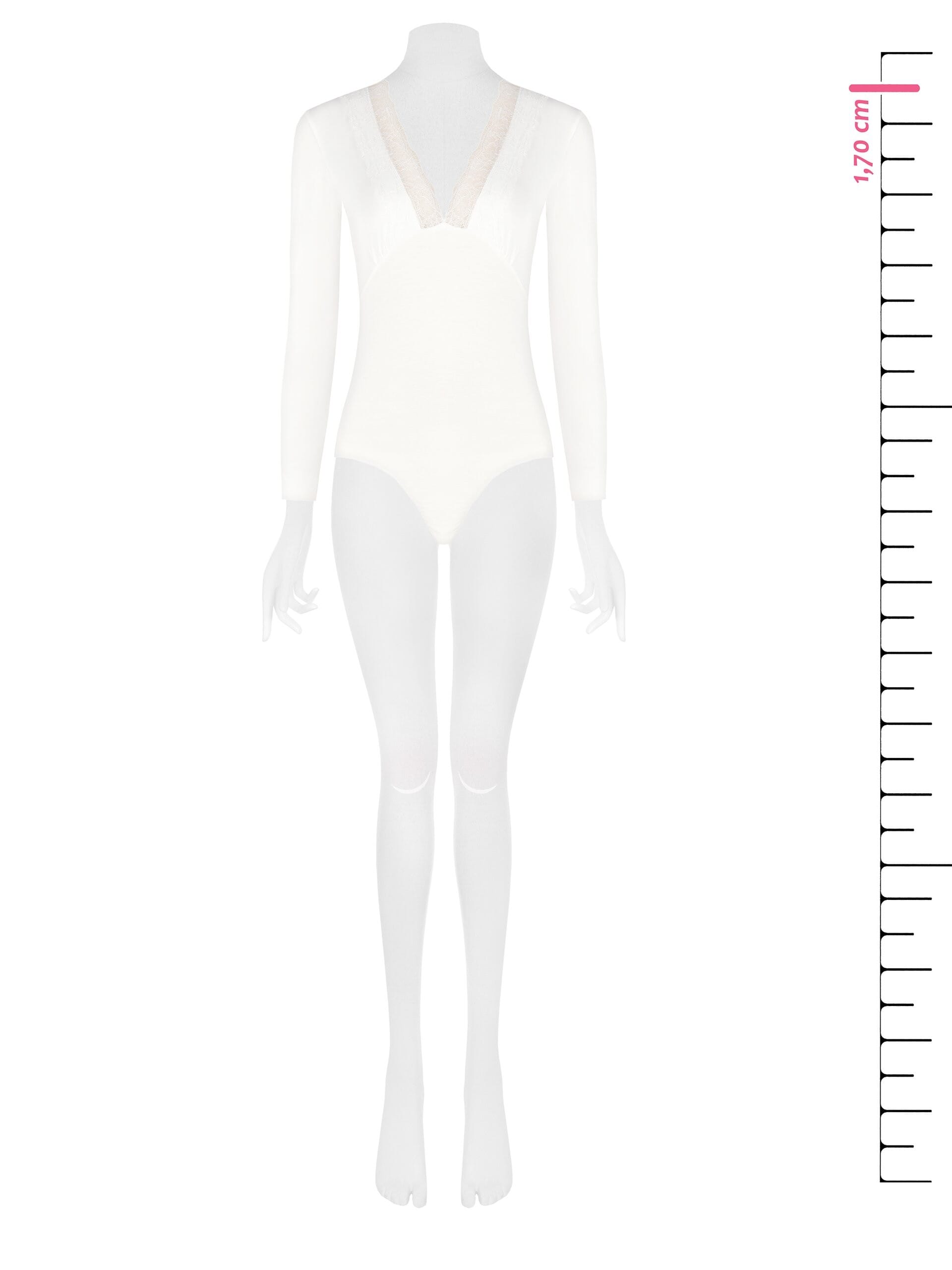 Justaucorps en viscose mélangée avec encolure en V et rinascimento en dentelle