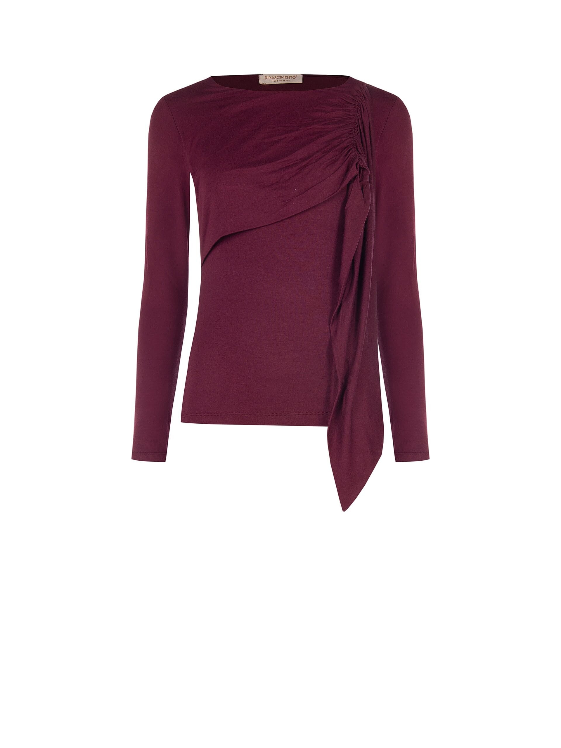 Top Aderente Con Drappeggio In Misto Viscosa Rinascimento