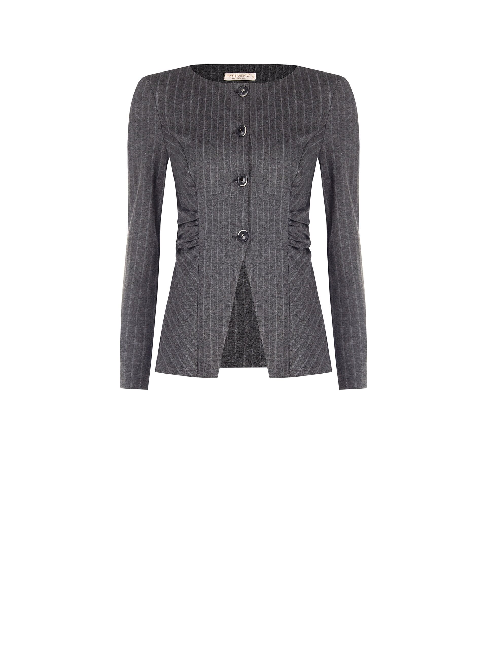 Rinascimento Pinstripe Milano Stitch Pinstripe Waist Embroidered Jacket