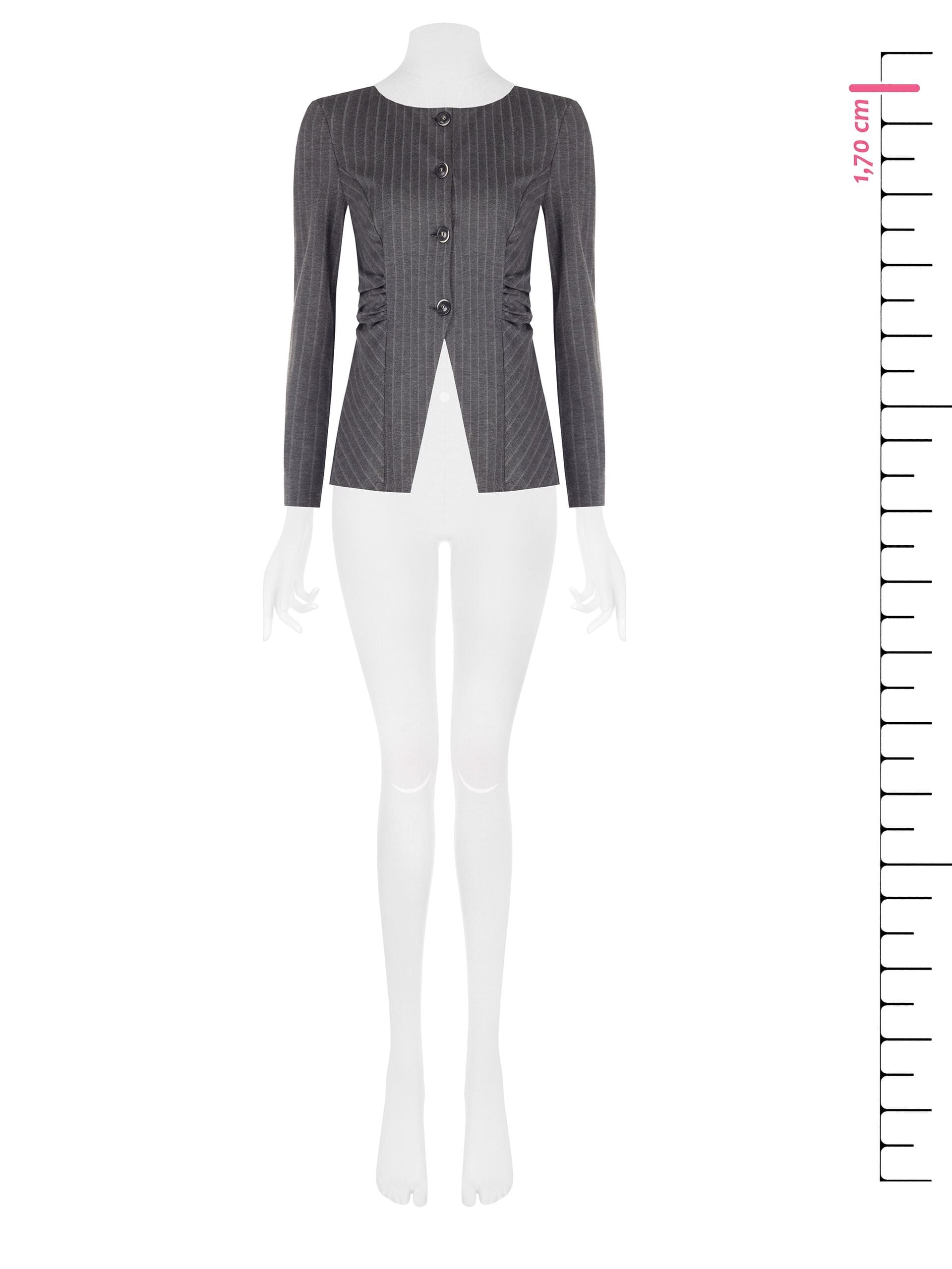 Rinascimento Pinstripe Milano Stitch Pinstripe Waist Embroidered Jacket