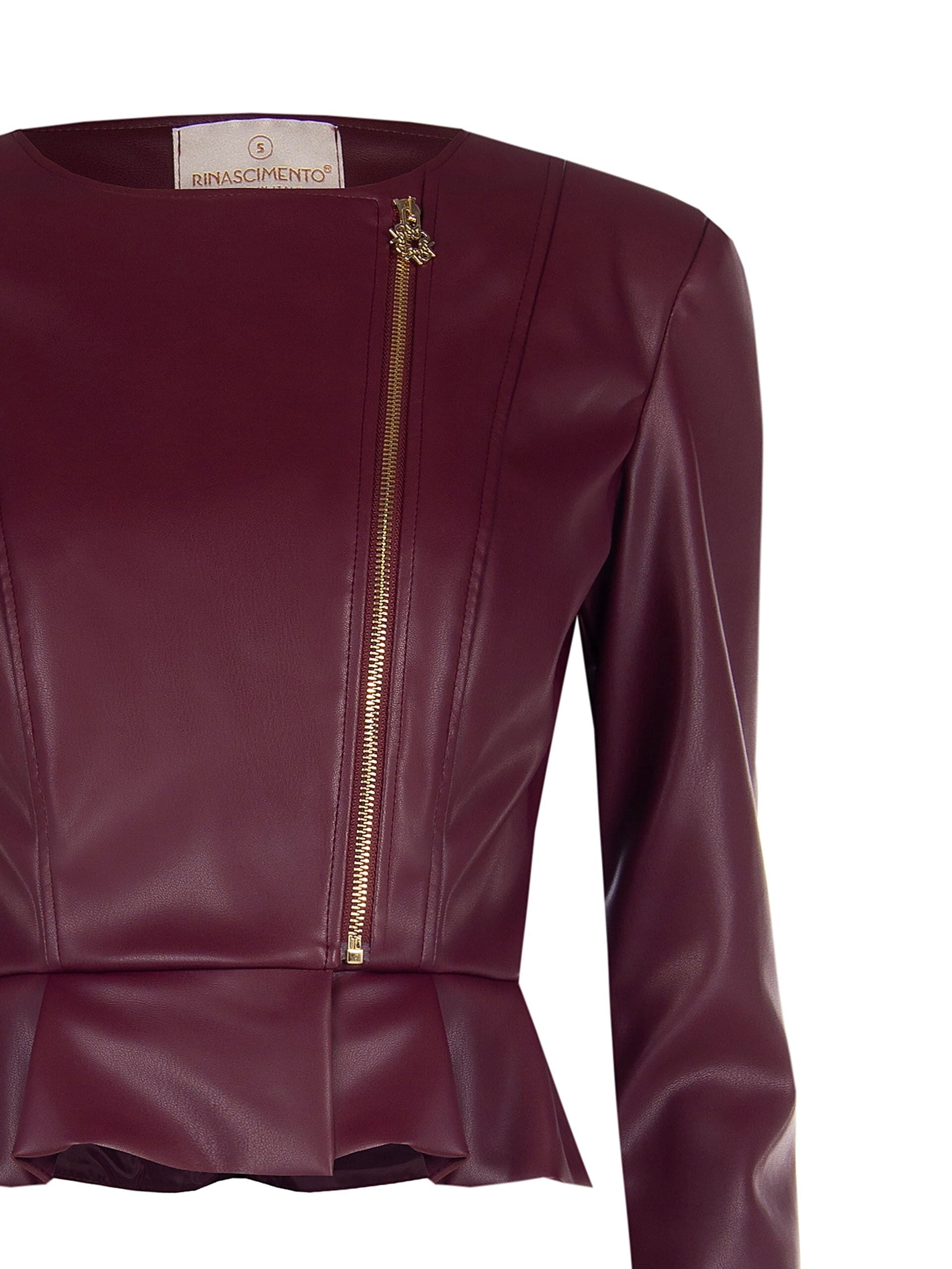 Giubbotto In Similpelle Con Spalline E Ruches Rinascimento