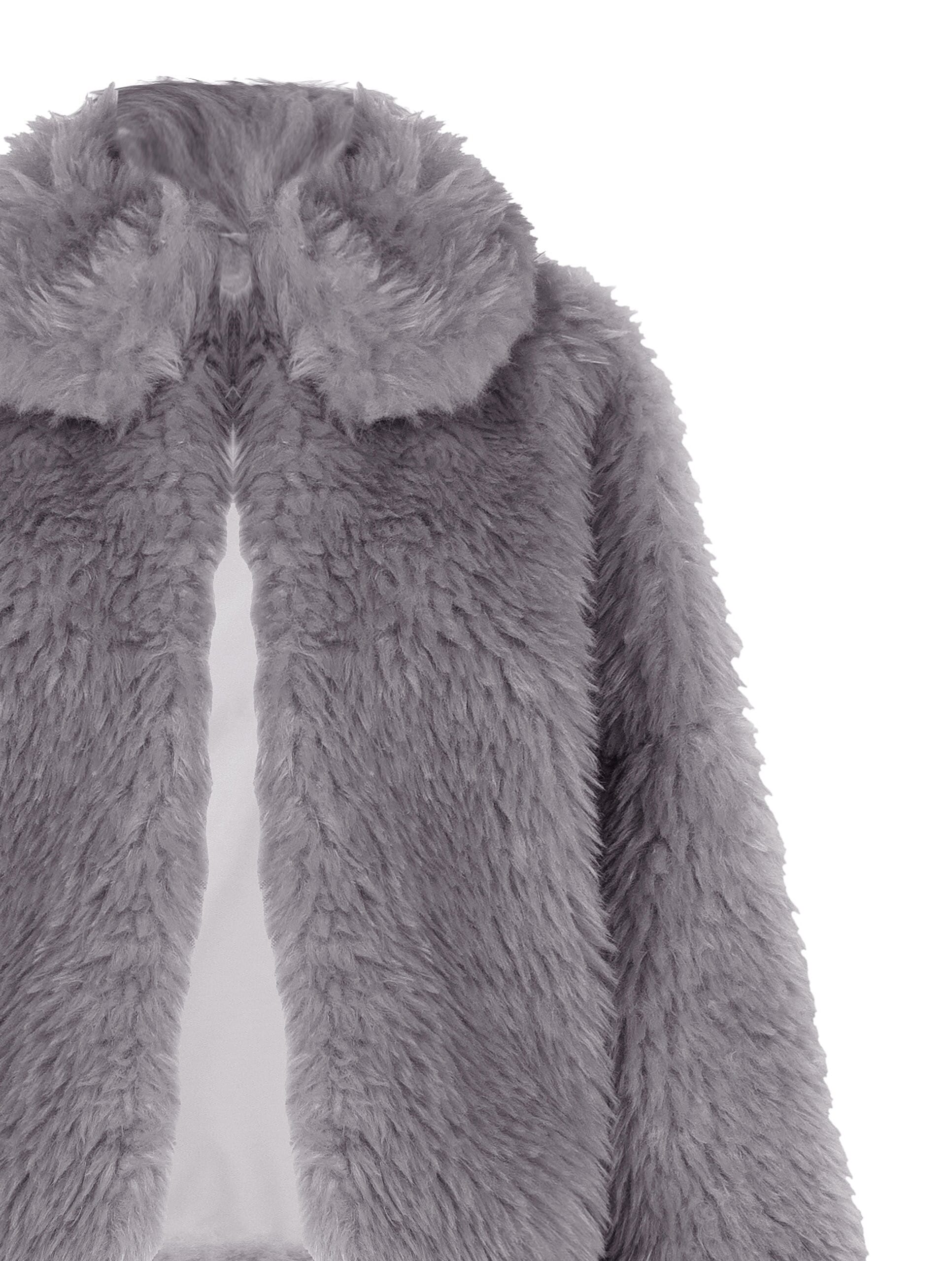 Cappotto Corto In Pelliccia Sintetica Con Chiusura A Gancio E Colletto Removibile Rinascimento