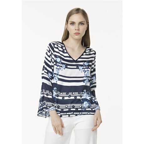 Top Printed With Bell Sleeves Fracomina