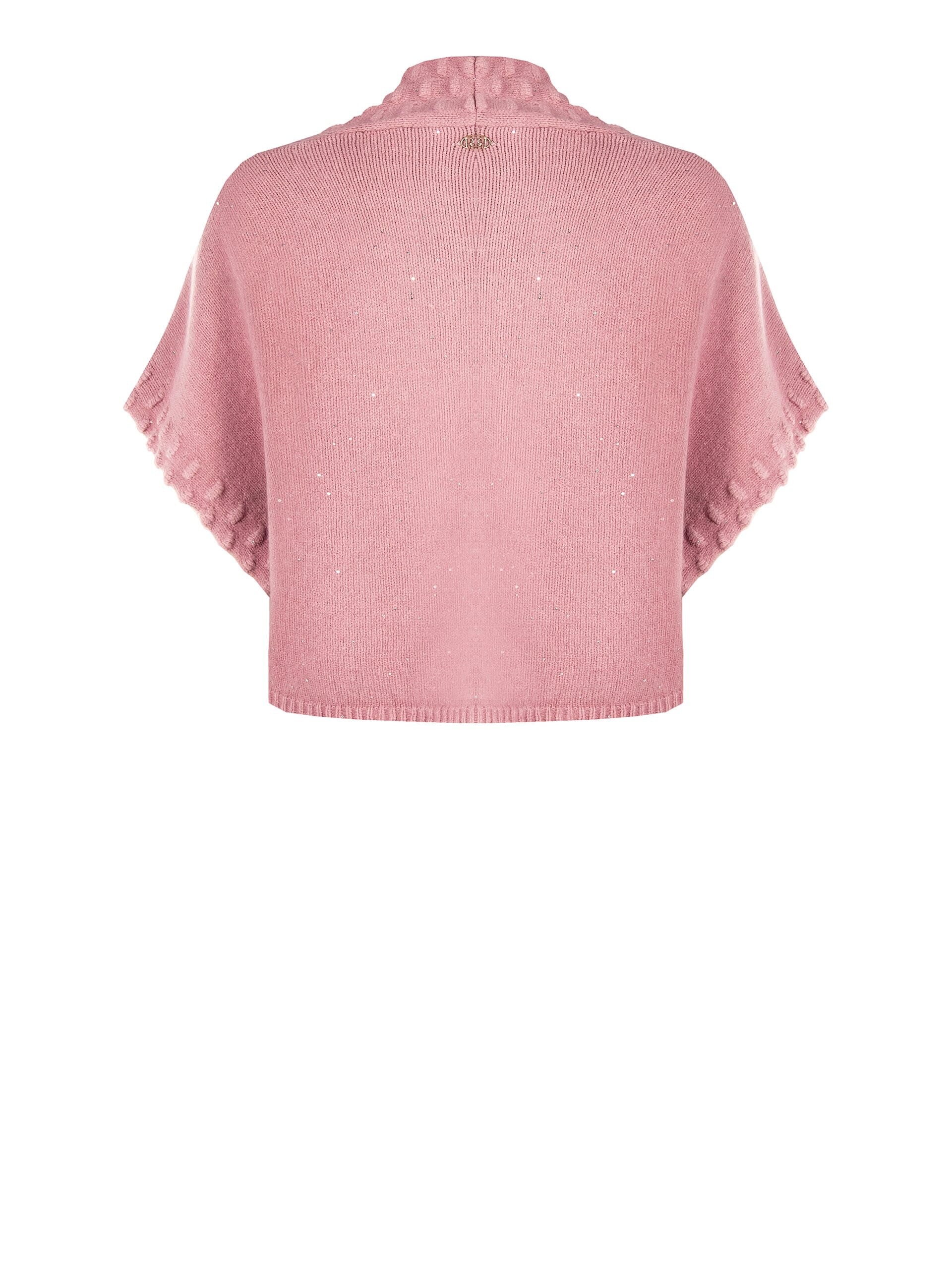 Short Open Curvy Cardigan Sweater With Micro Sequins Rinascimento Curvy