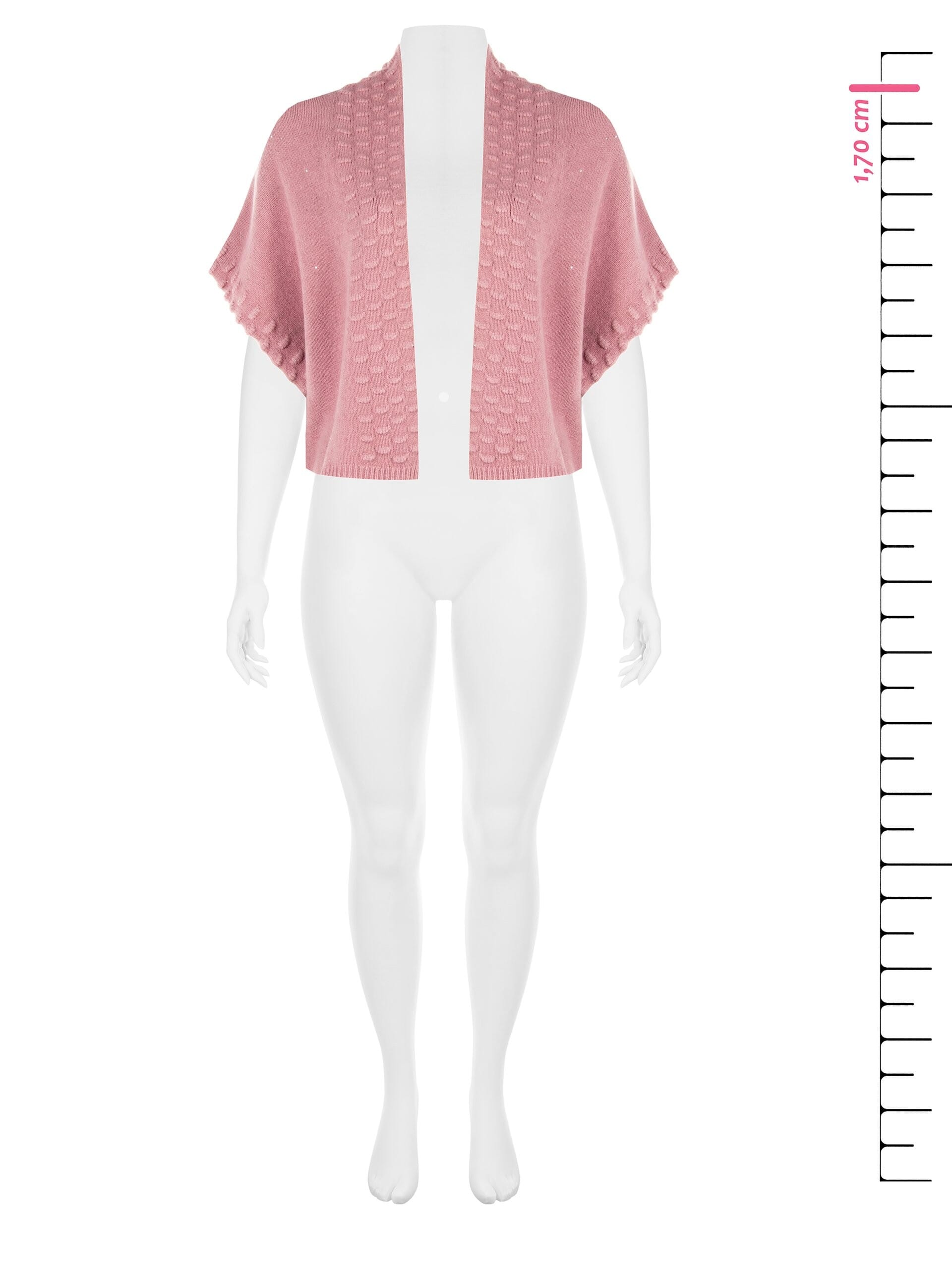 Short Open Curvy Cardigan Sweater With Micro Sequins Rinascimento Curvy