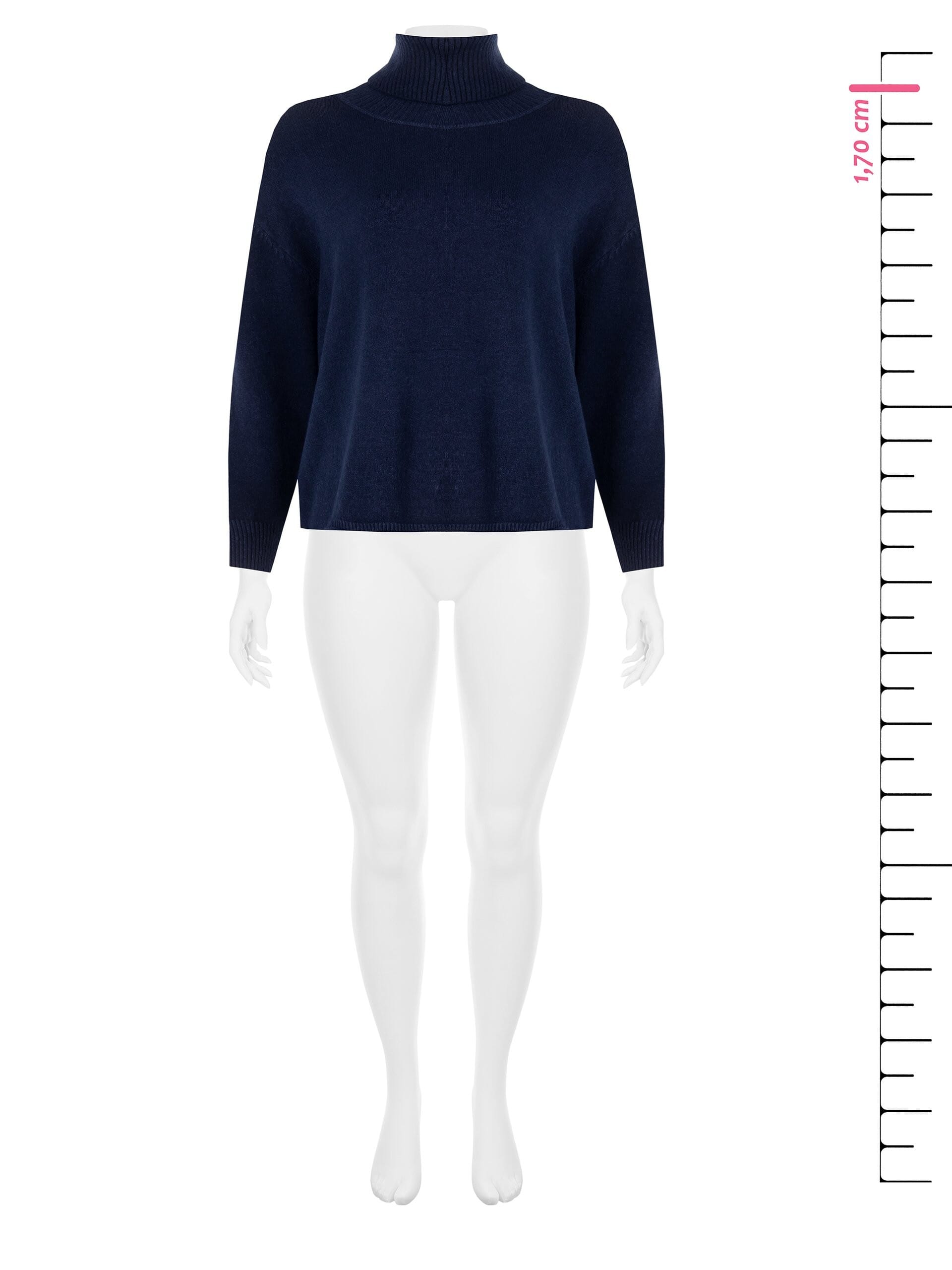 Wide Curvy Sweater With Maxi Collar Rinascimento Curvy Sweater