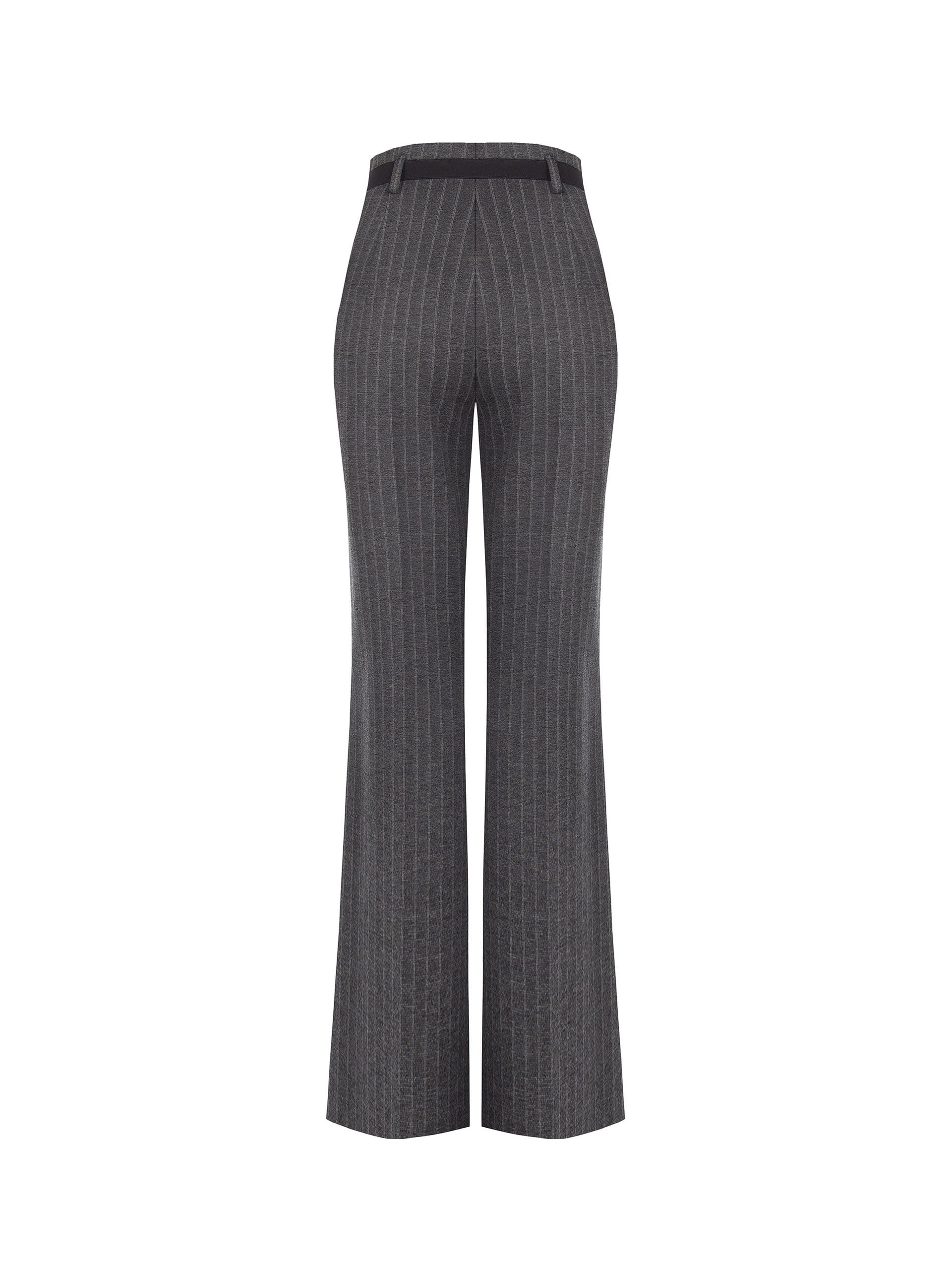 Milano Stitch Pinstripe Paunch Pantalon avec ceinture élastique et fermeture éclair latérale Rinascimento