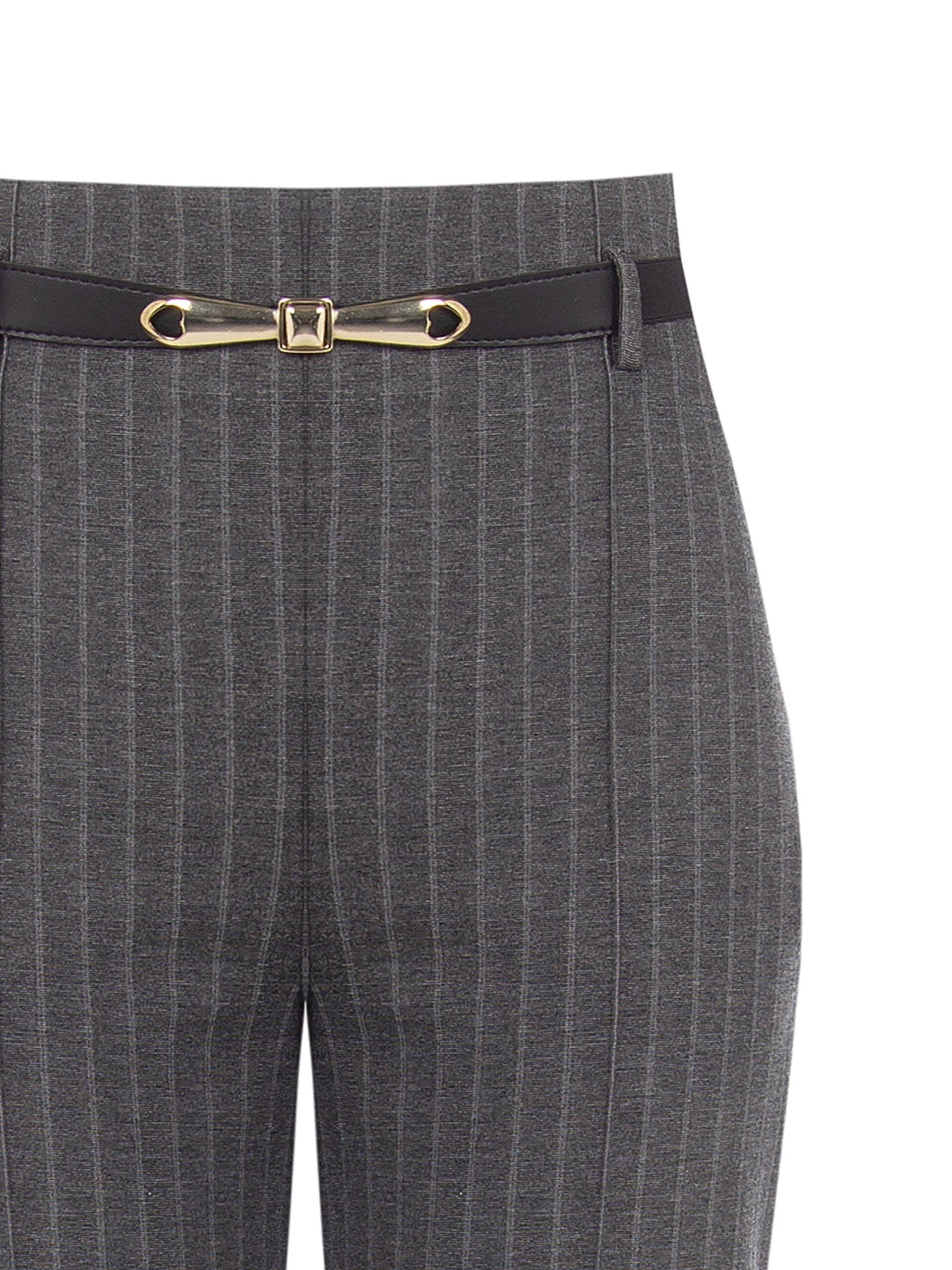 Milano Stitch Pinstripe Paunch Pantalon avec ceinture élastique et fermeture éclair latérale Rinascimento