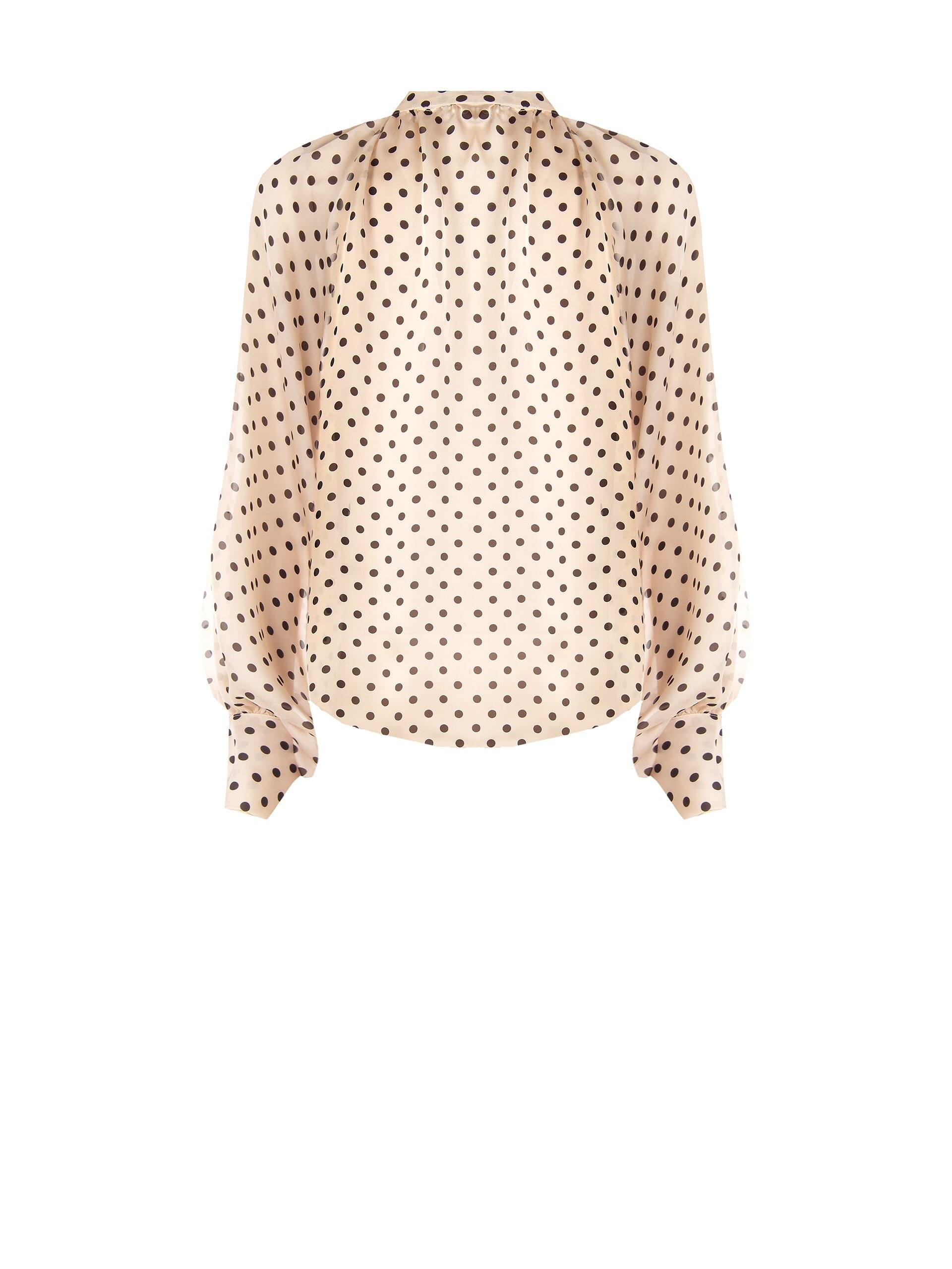 Camicia Fluida In Raso A Pois Con Maxi Maniche Rinascimento