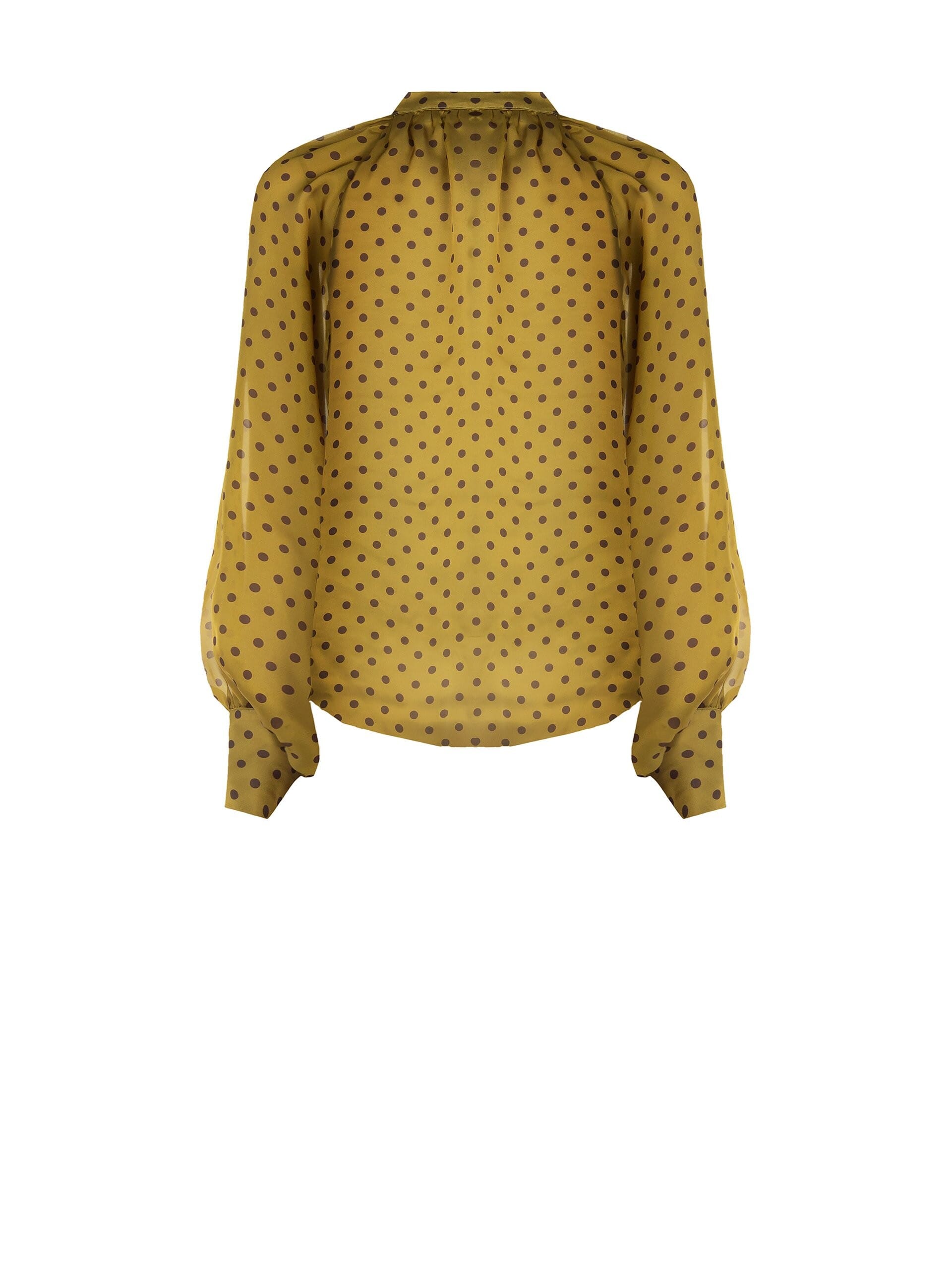 Camicia Fluida In Raso A Pois Con Maxi Maniche Rinascimento