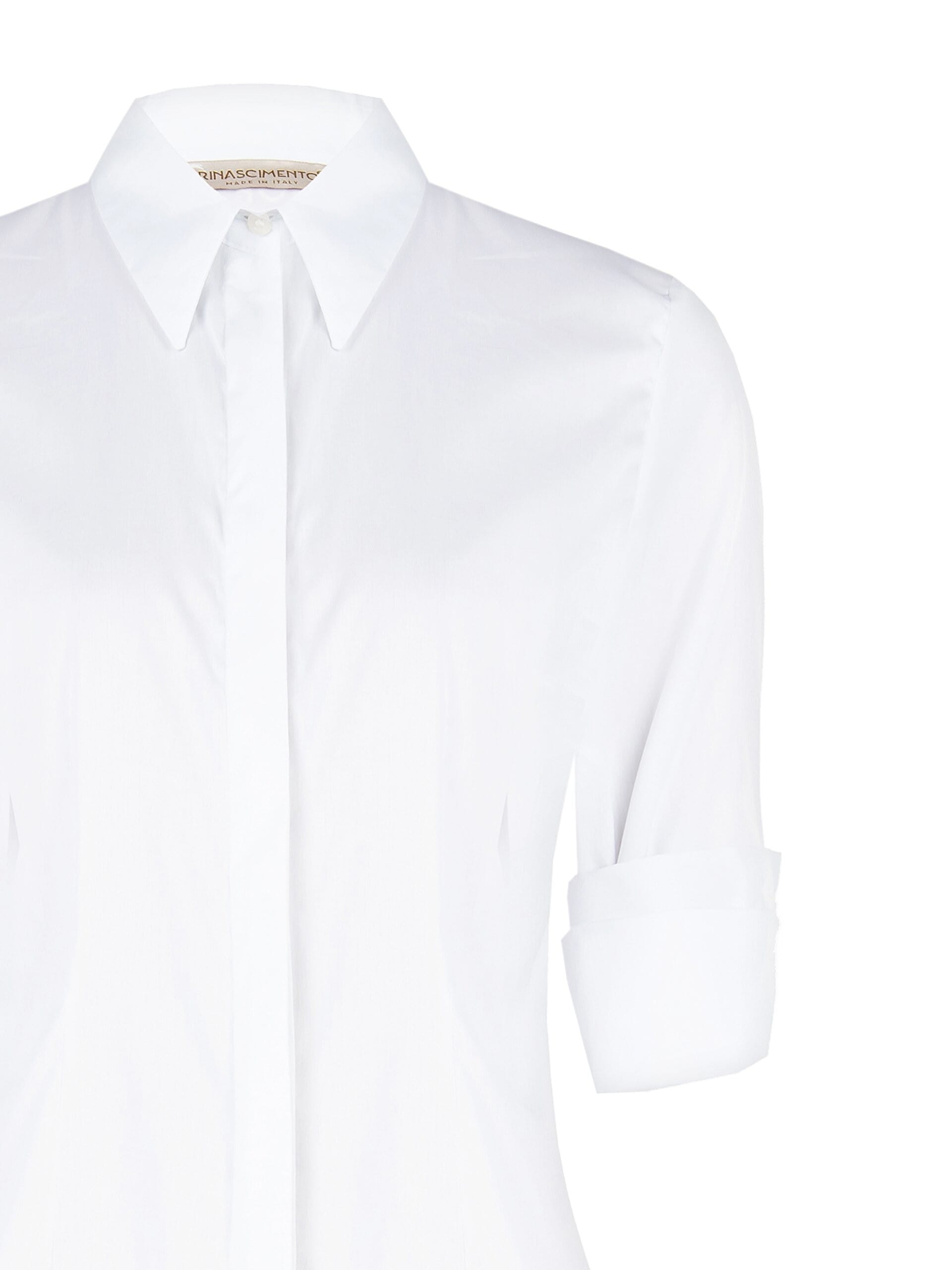 Rinascimento Cotton Blend Fitted Shirt with Concealed Buttons