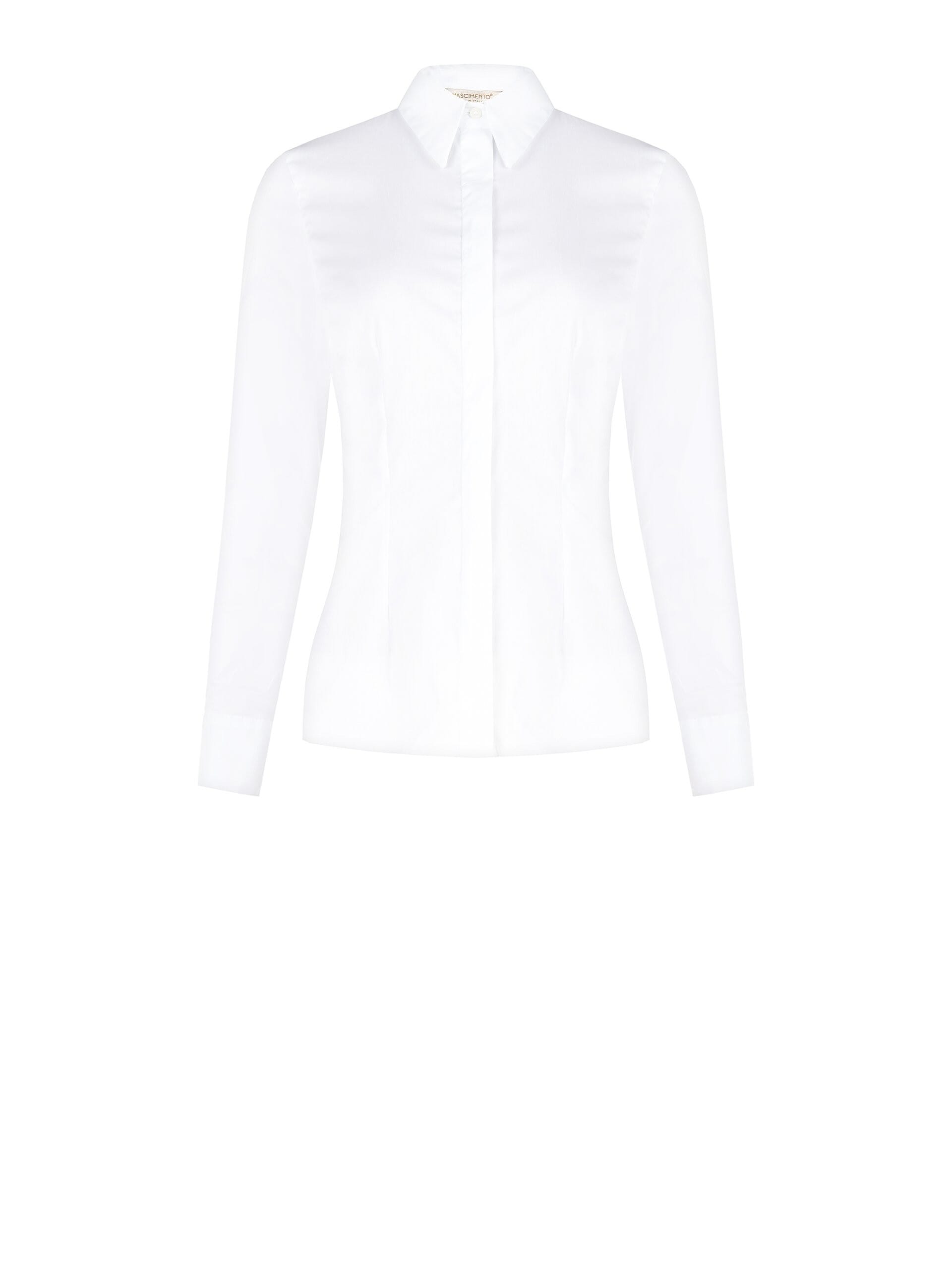 Rinascimento Cotton Blend Fitted Shirt with Concealed Buttons