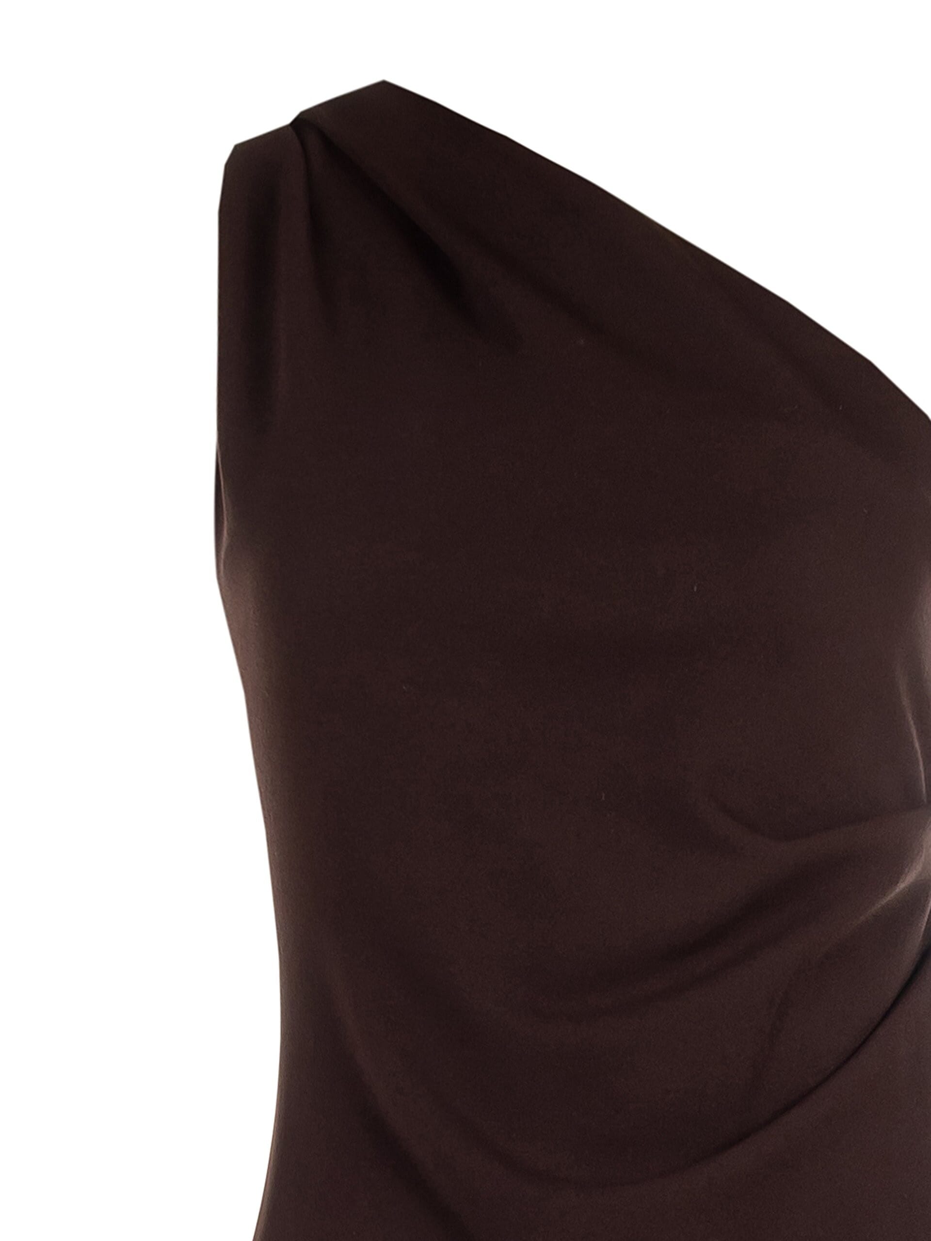 Robe longue plissée en crêpe de scuba et fond de satin Rinascimento