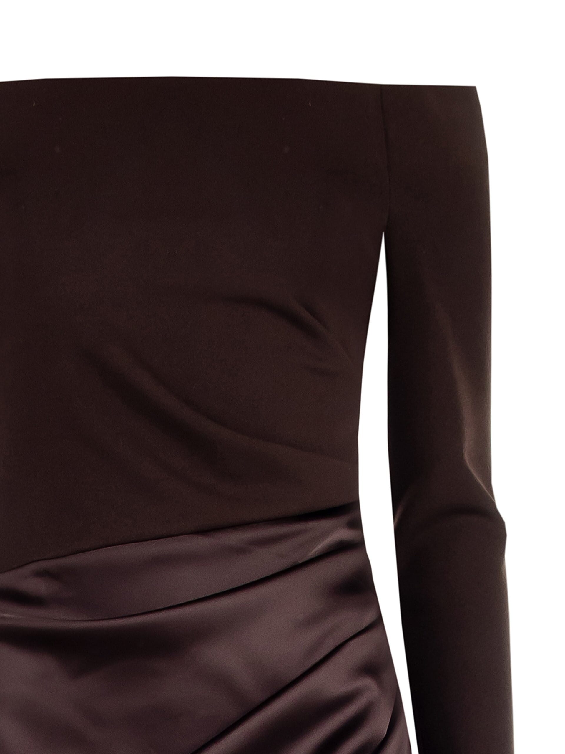 Abito Lungo A Ruota In Raso Con Top In Scuba Crepe Rinascimento