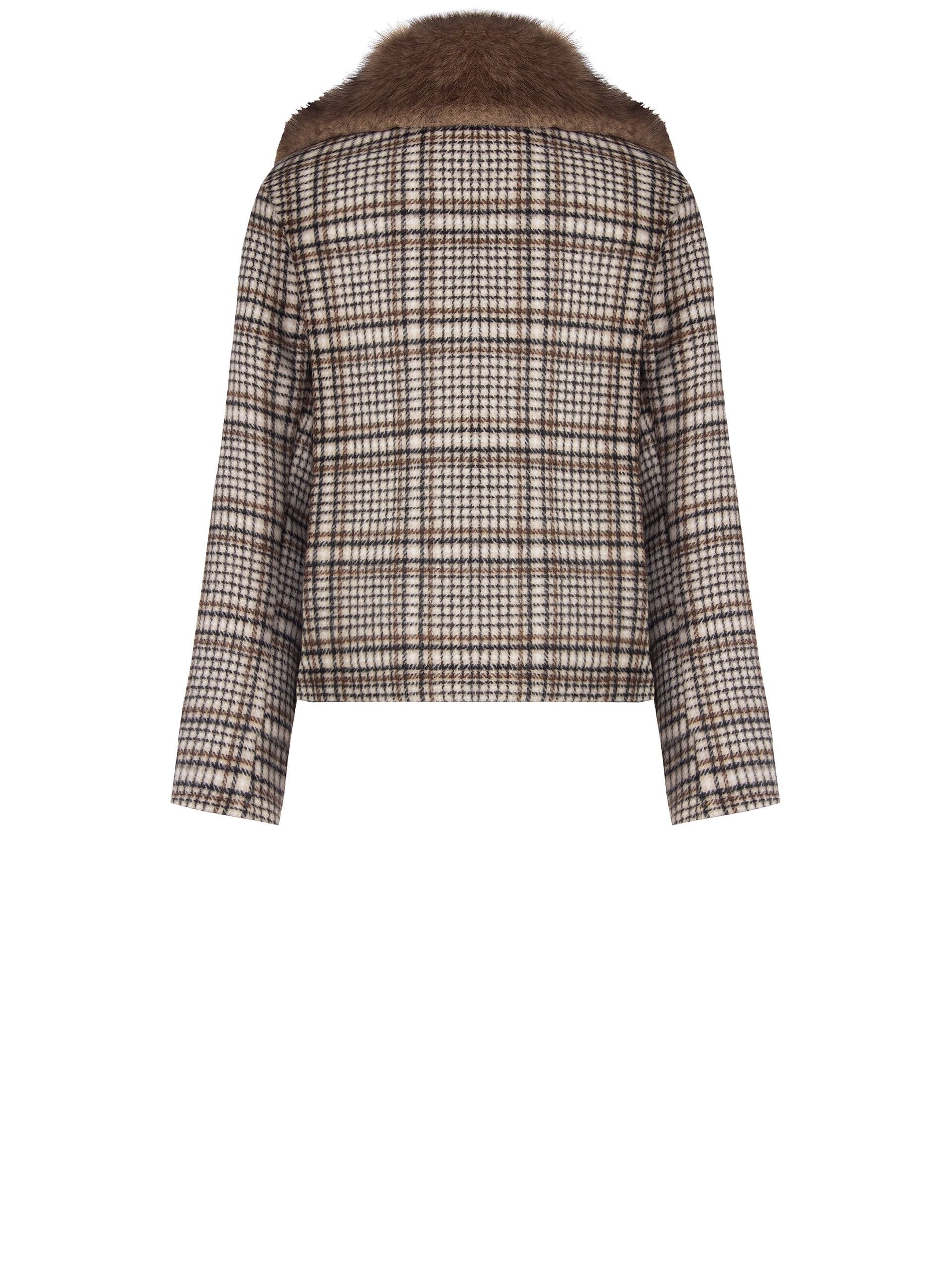 Manteau court Rinascimento avec col en fourrure synthétique amovible