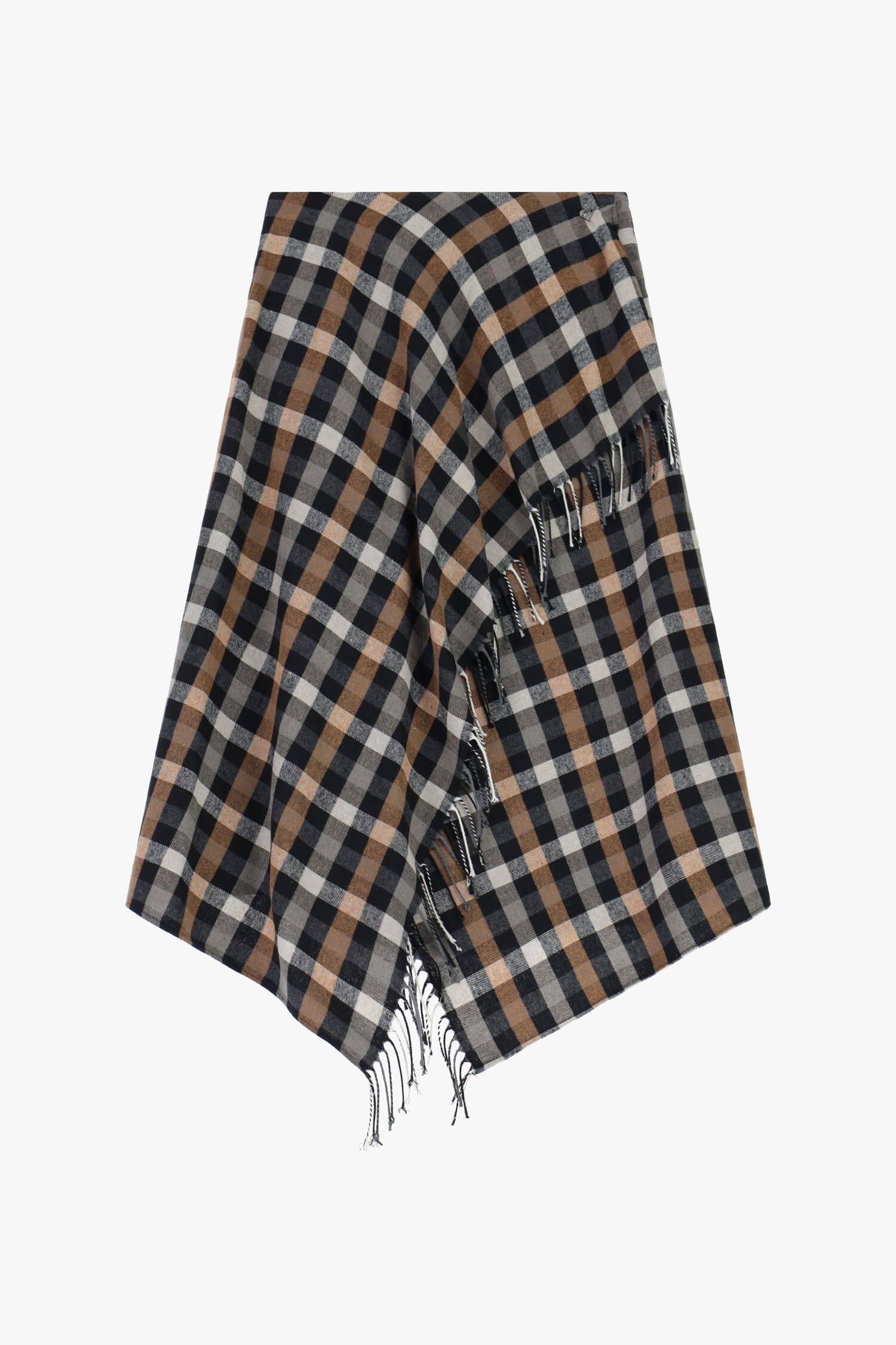 Gonna A Quadri Con Frange E Orlo Asimmetrico Dixie