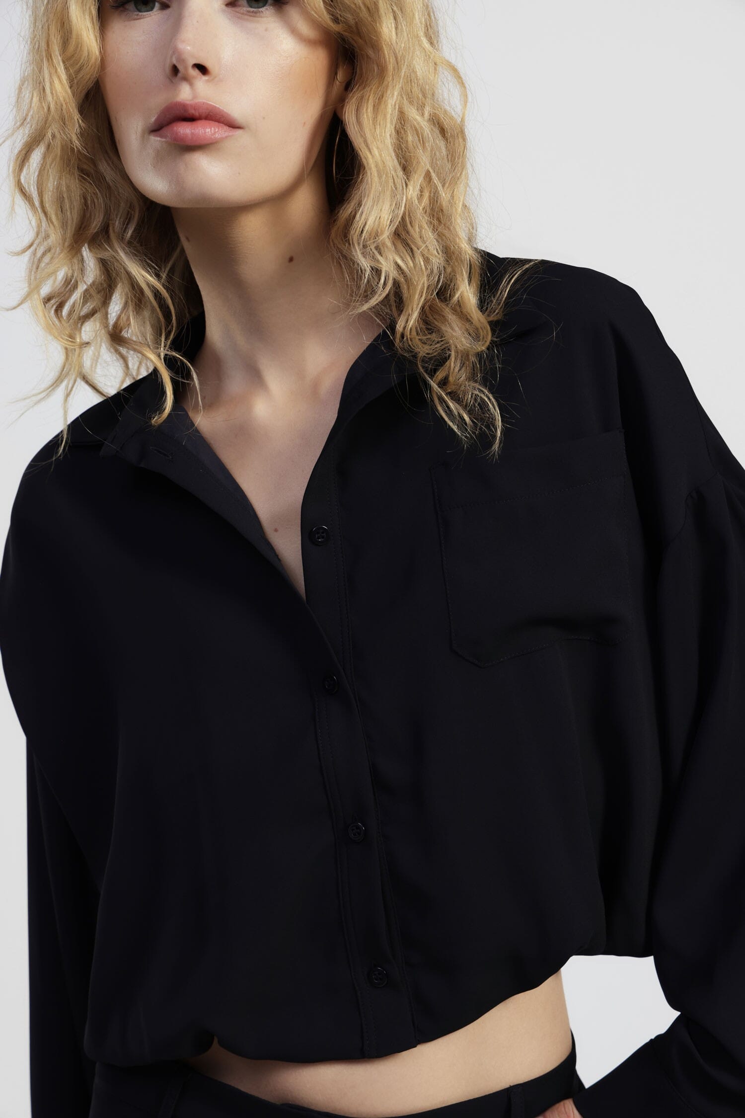 Cropped Shirt With Pocket And Long Sleeves Dixie