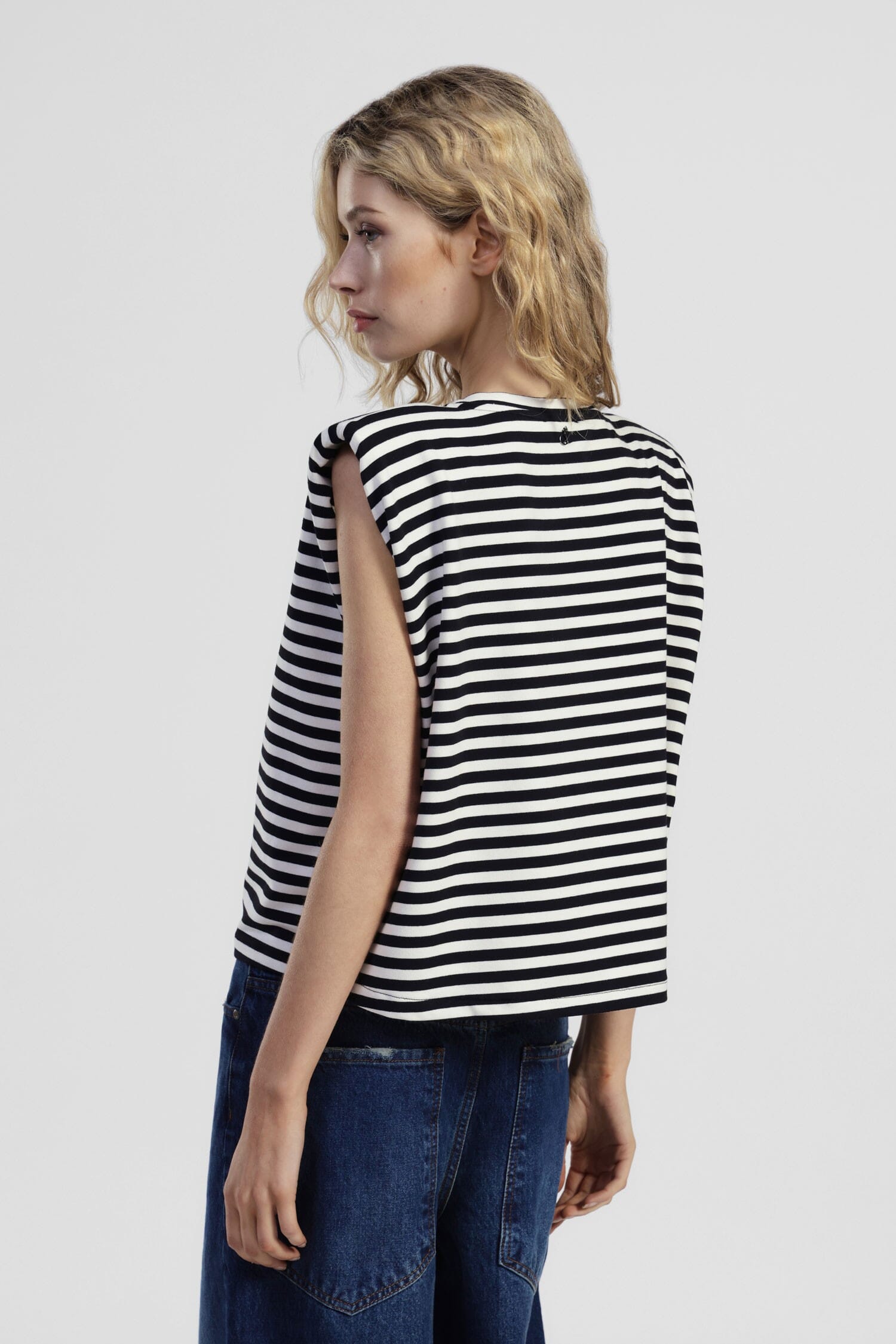 Dixie Hoodie Sweatshirt rayé sans col ras du cou