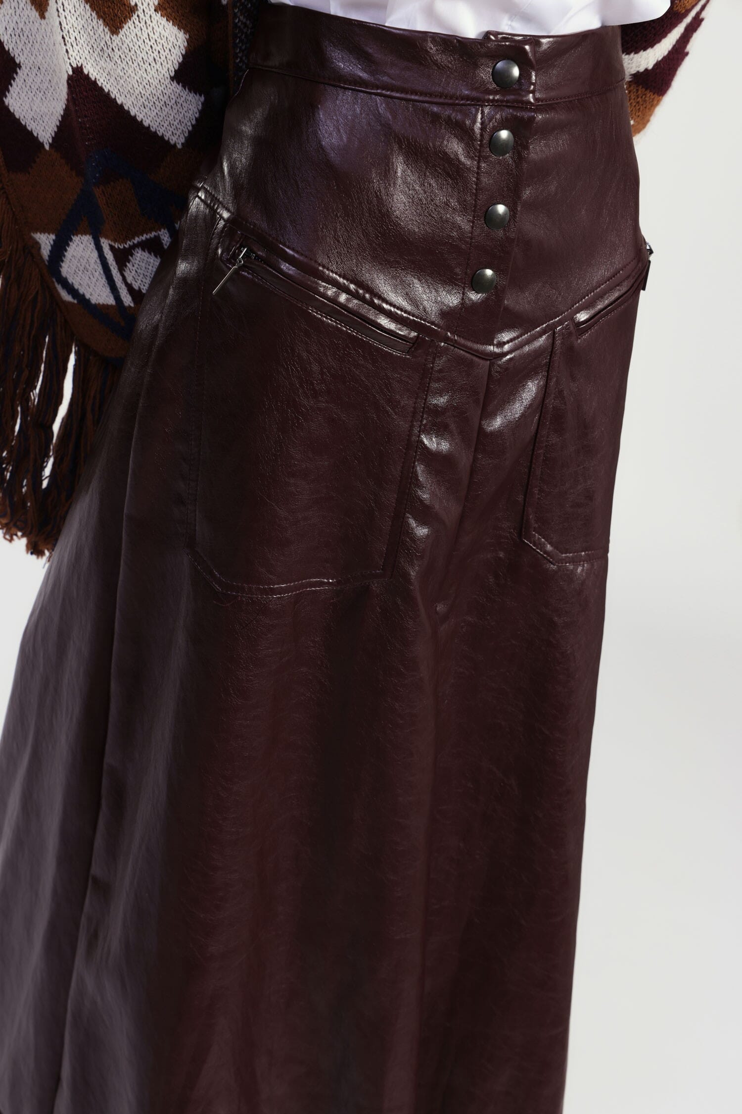 Gonna A Mezza Lunghezza Con Bottoni E Tasche Zip Dixie