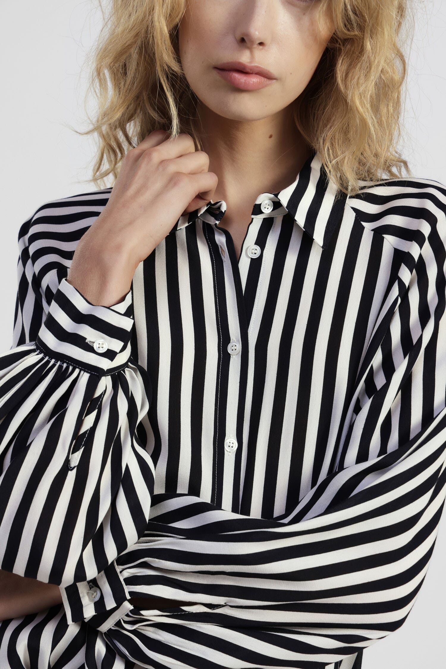 Chemise rayée à boutons et manches larges Dixie