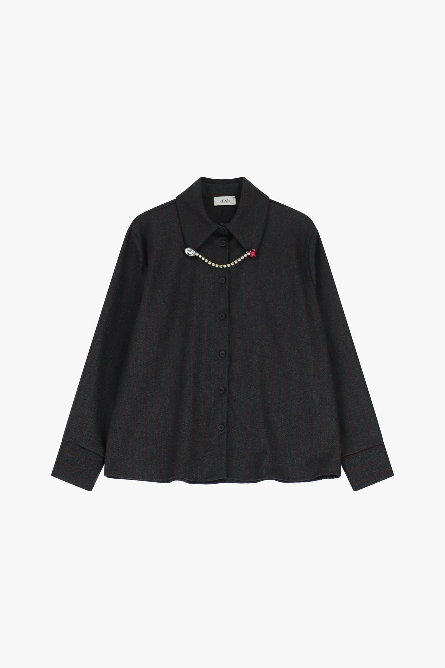 Chemise rayée avec chaîne décorative et boutons Dixie