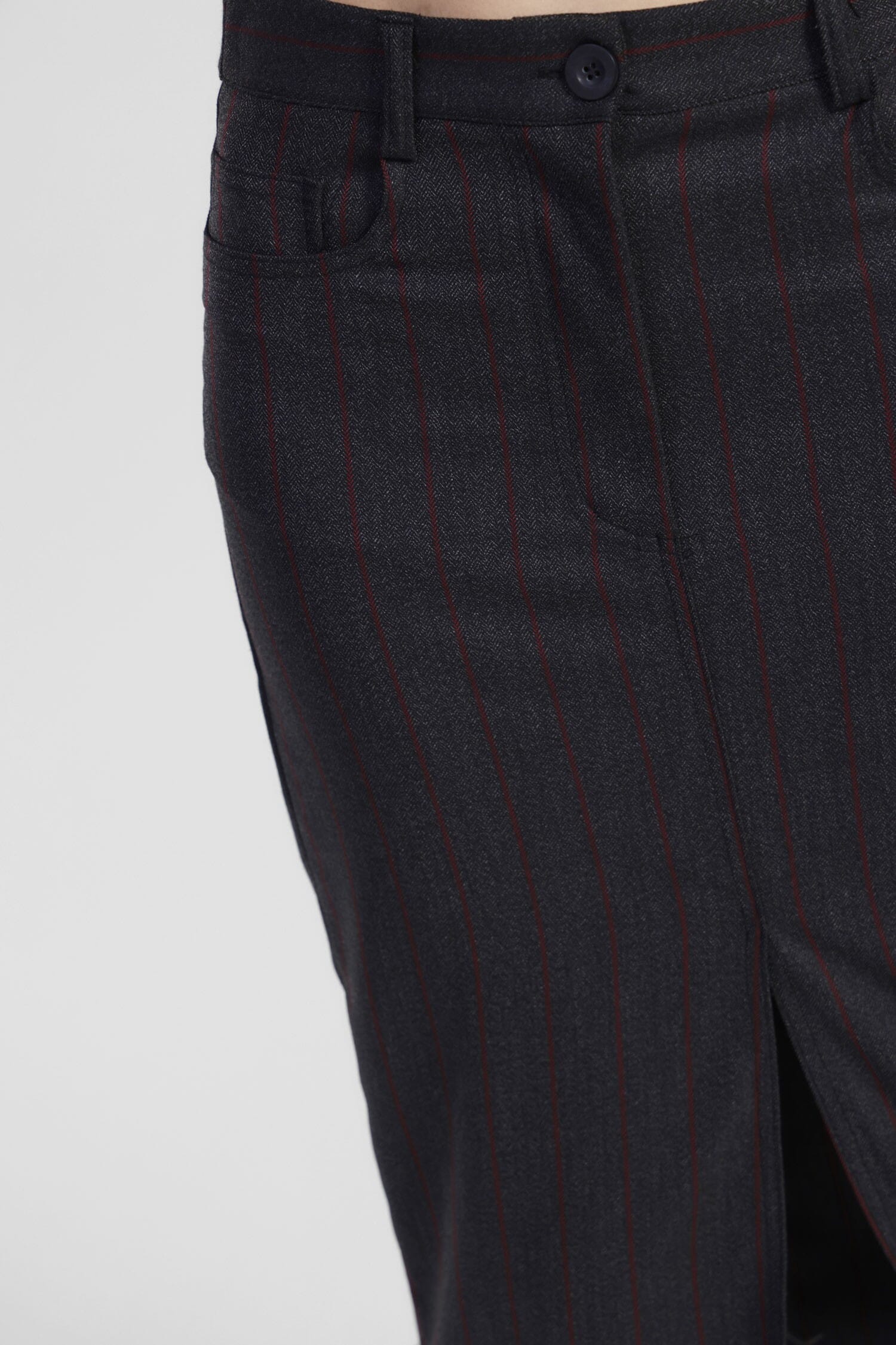 Gonna A Righe Con Tasche Frontali E Spacco Dixie