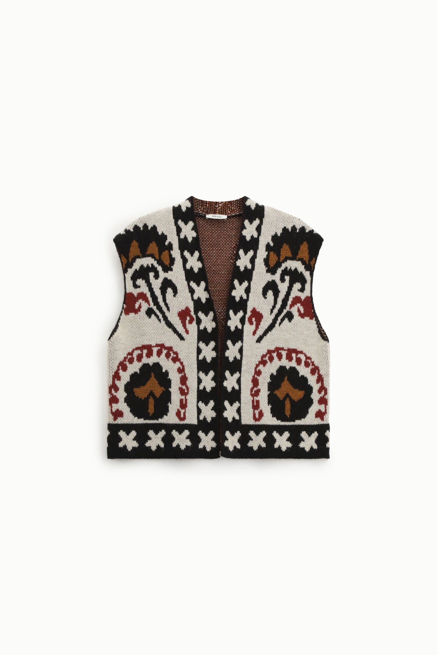 Gilet sans manches avec motif jacquard floral Dixie
