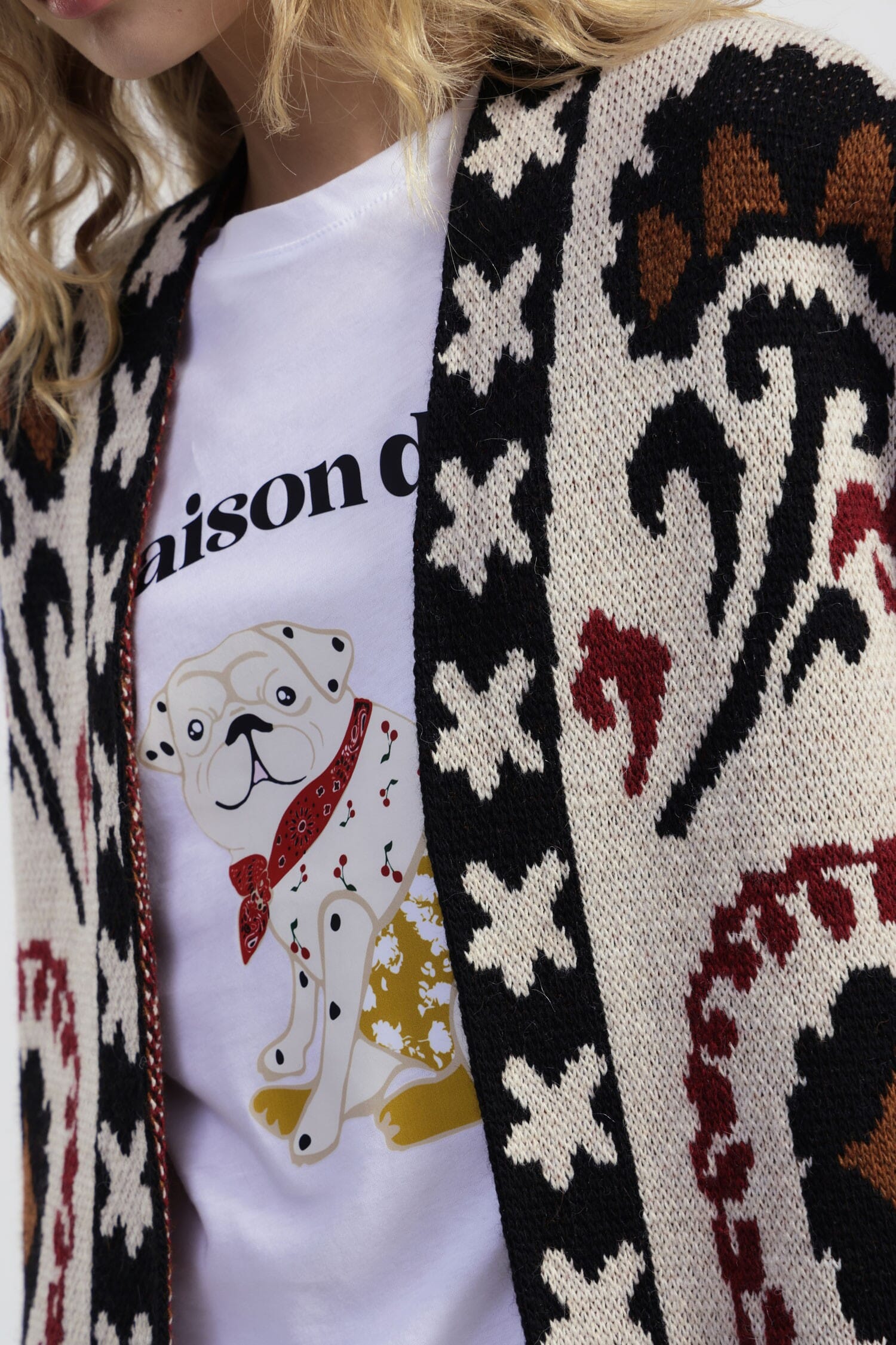 Gilet sans manches avec motif jacquard floral Dixie