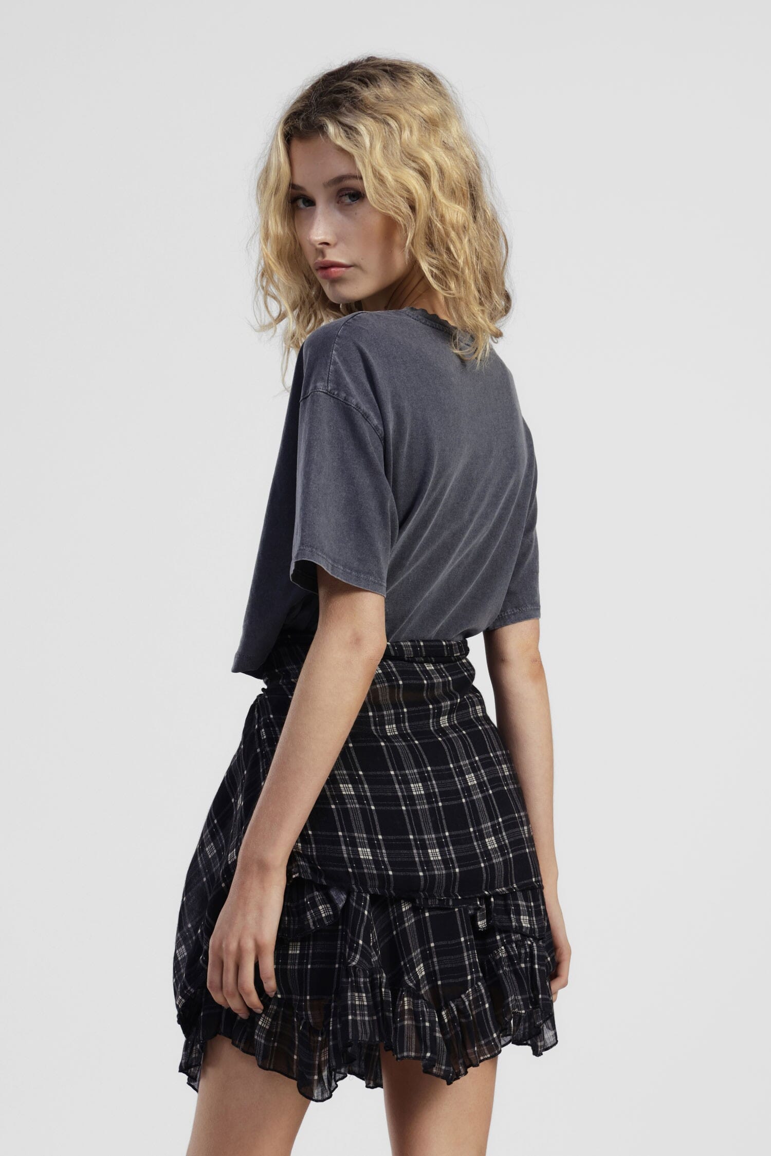 T-Shirt Maniche Corte Nodo E Inserti Quadri Dixie