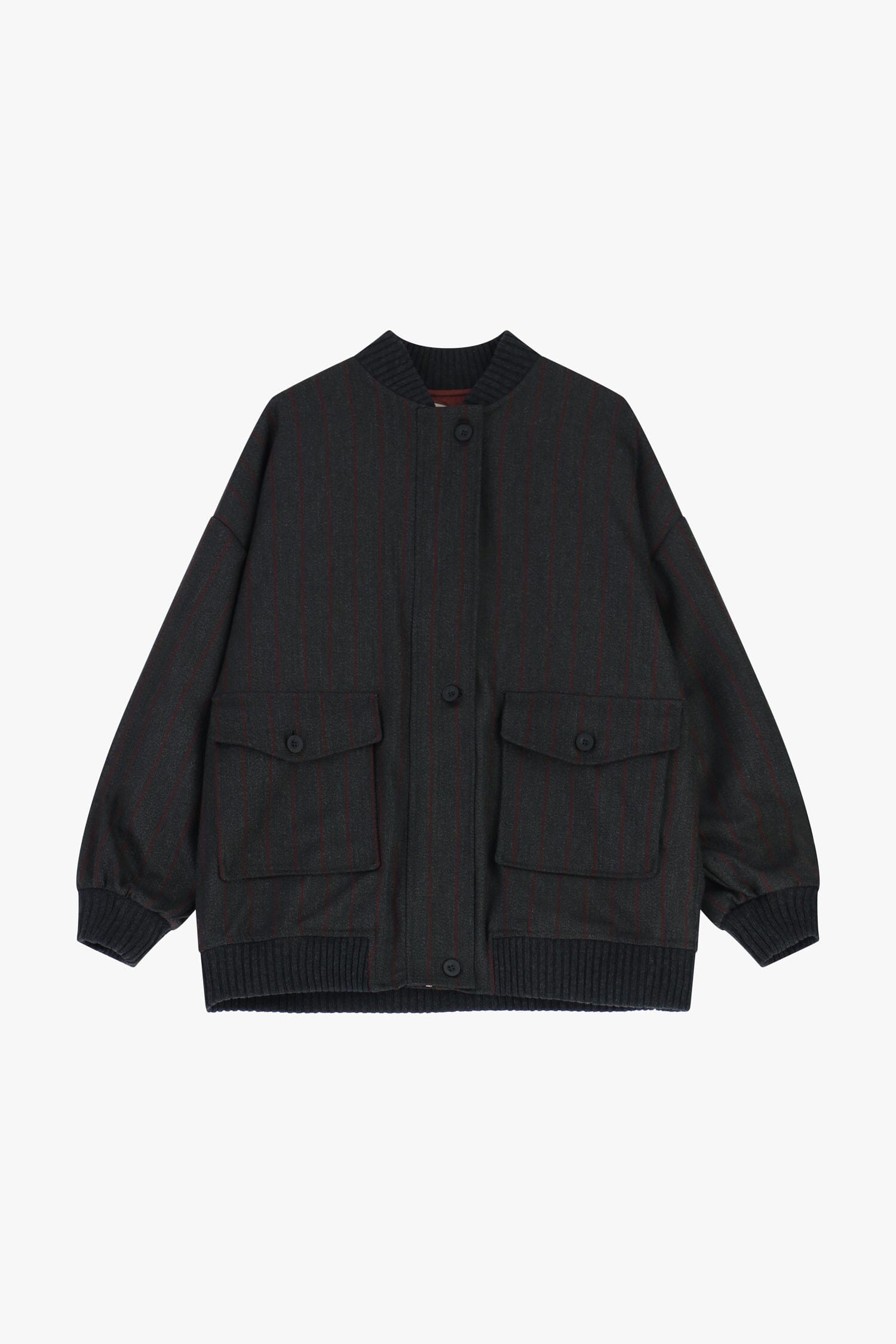 Bomber Con Tasche Frontali E Polsini A Costine Dixie