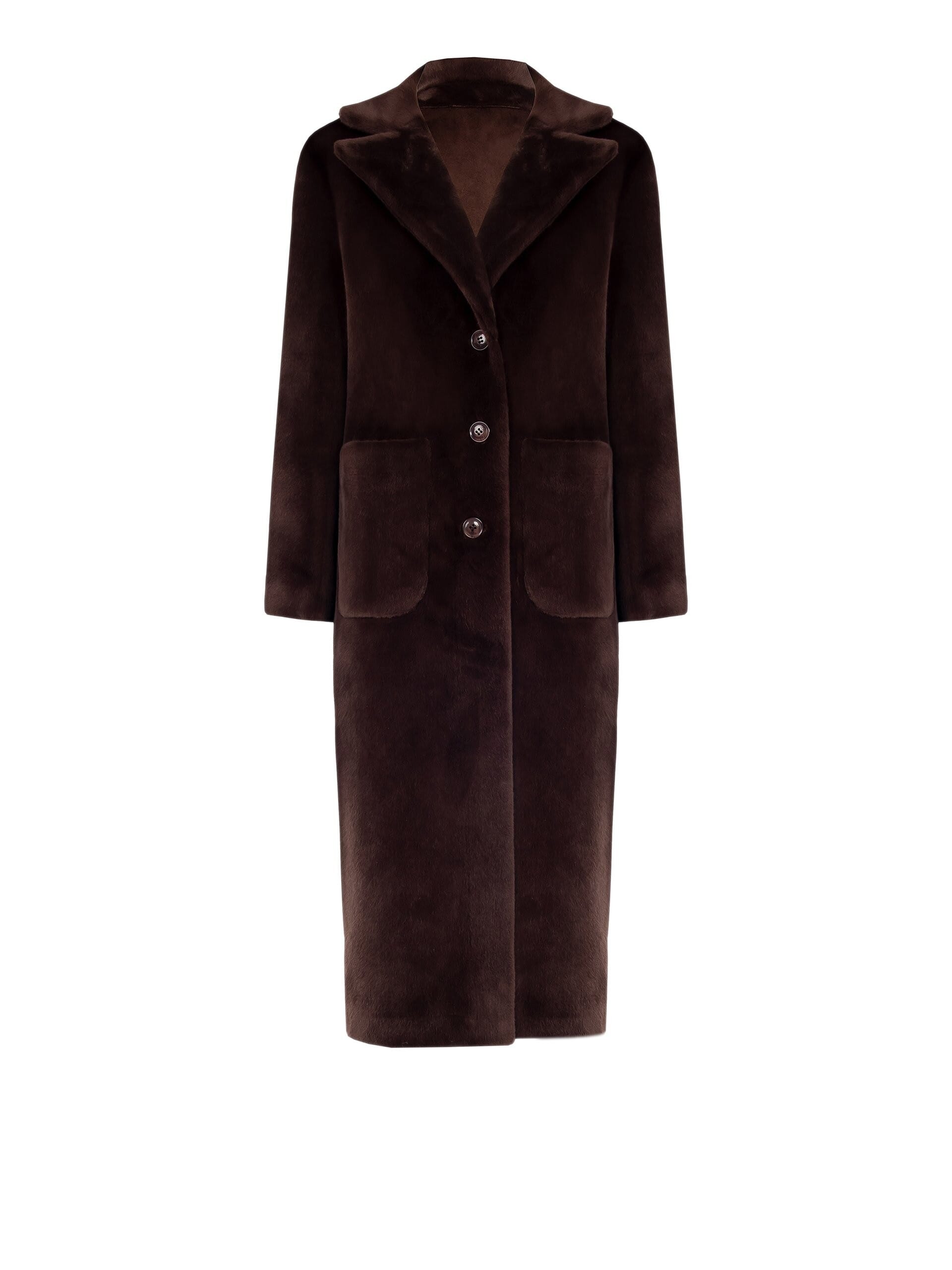 Cappotto Lungo Reversibile In Simil Montone E Pelliccia Sintetica Rinascimento