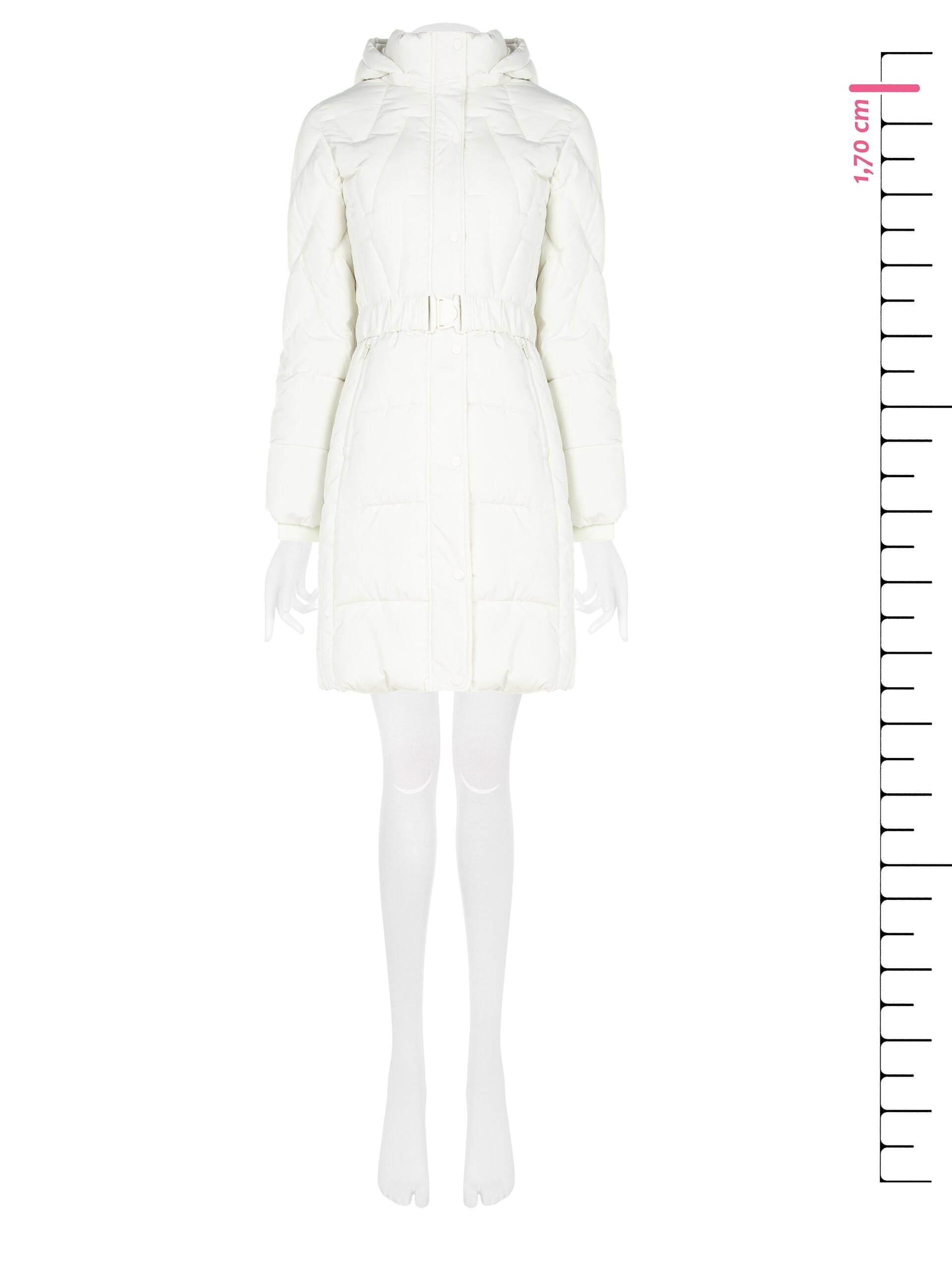 Piumino Lungo Sfiancato Con Cintura Elastica Coordinata E Cappuccio Rimovibile Rinascimento