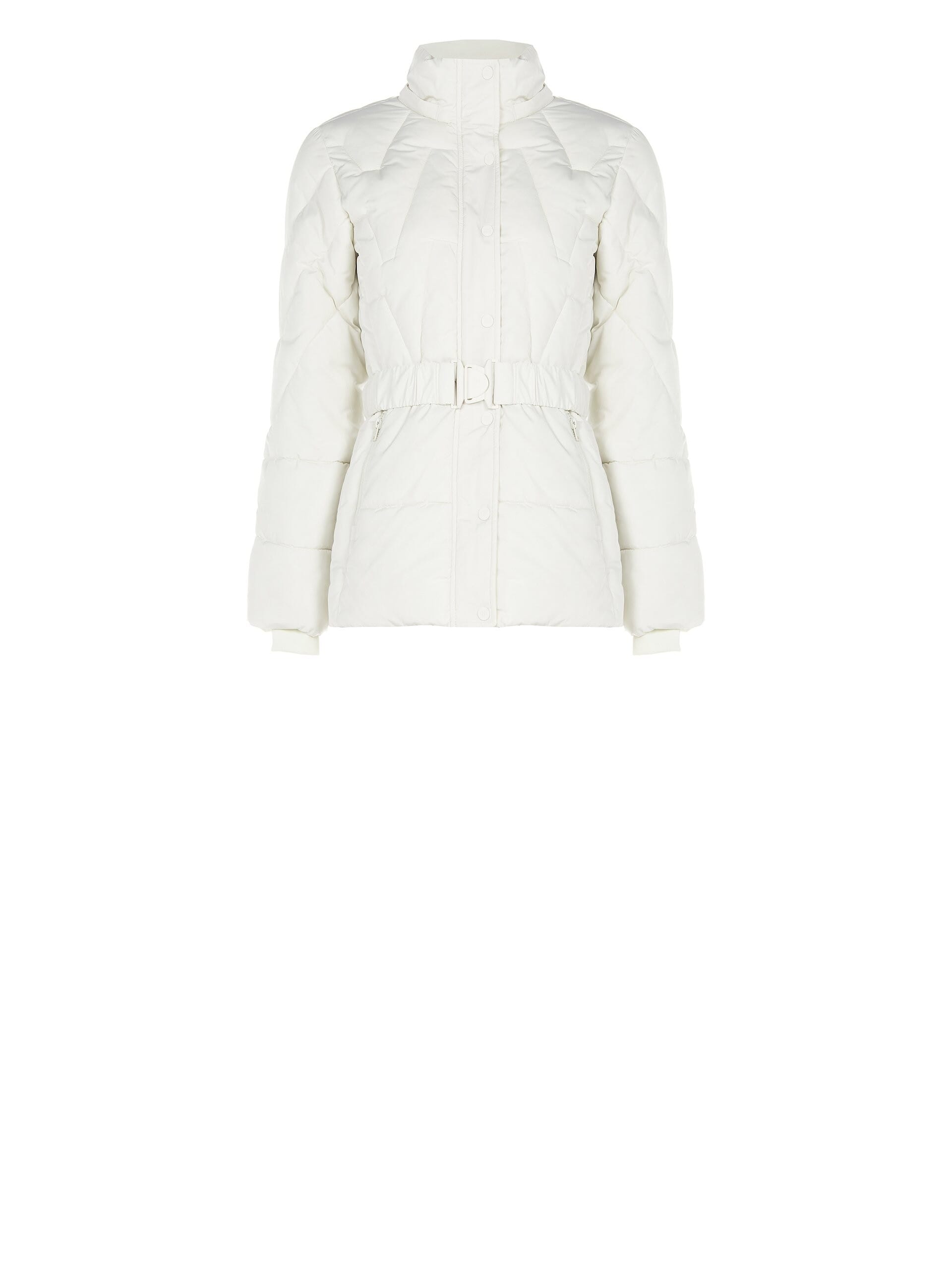 Doudoune courte et plissée avec ceinture élastique coordonnée et capuche amovible Rinascimento