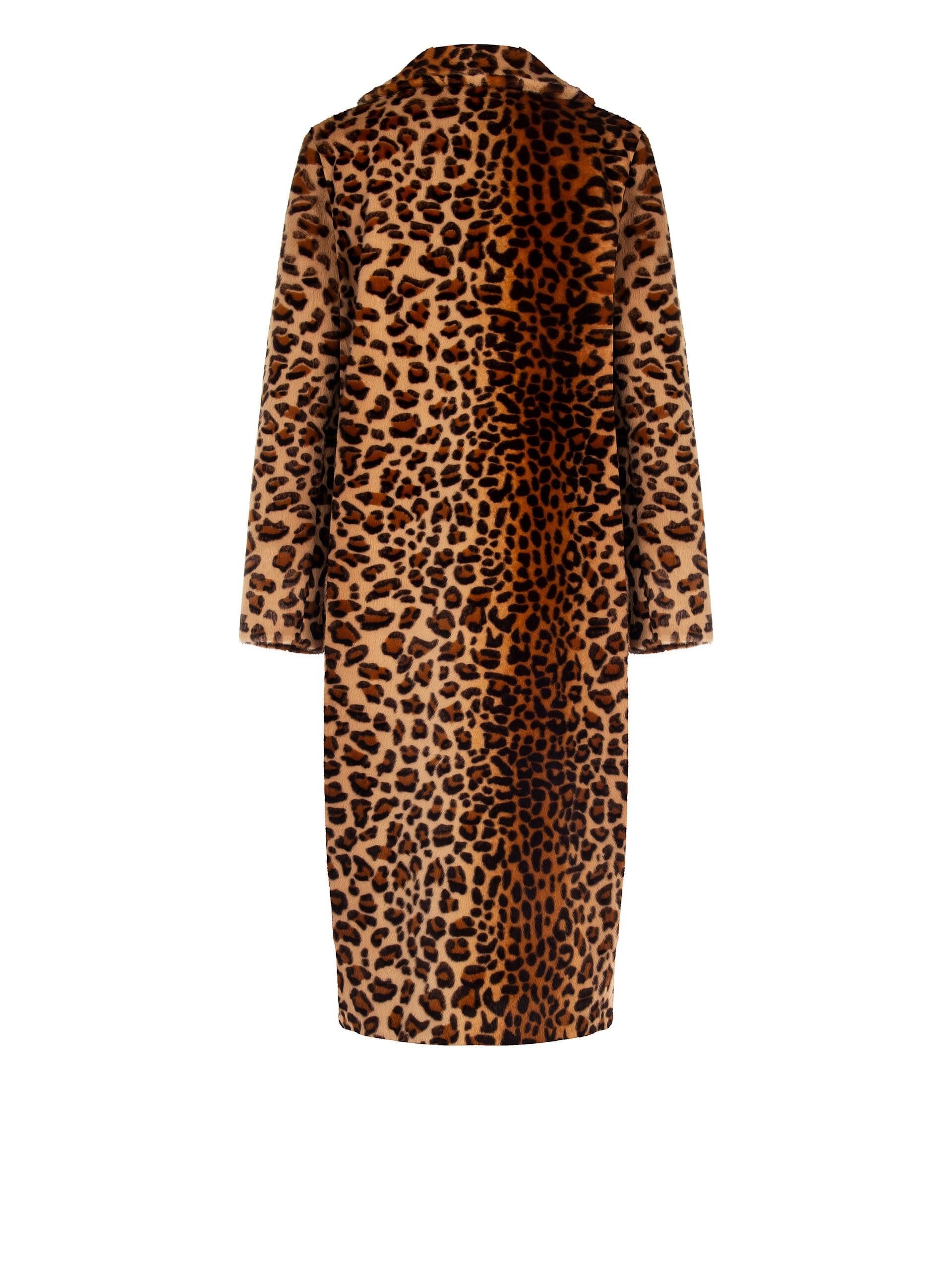 Cappotto Lungo Reversibile In Simil Montone E In Pelliccia Sintetica Maculata Rinascimento