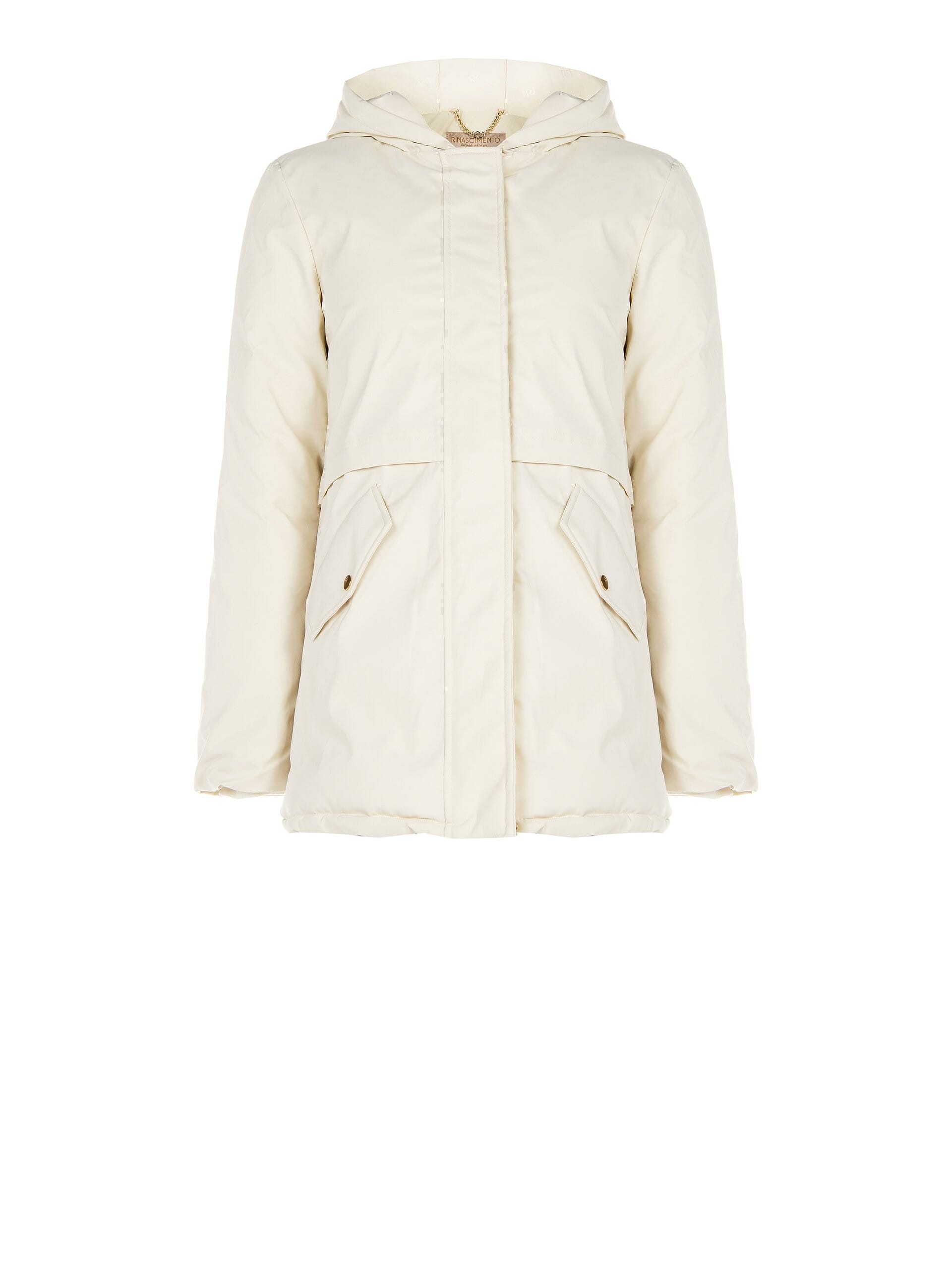 Manteau rembourré de style parka avec capuchon et fourrure synthétique amovible Rinascimento