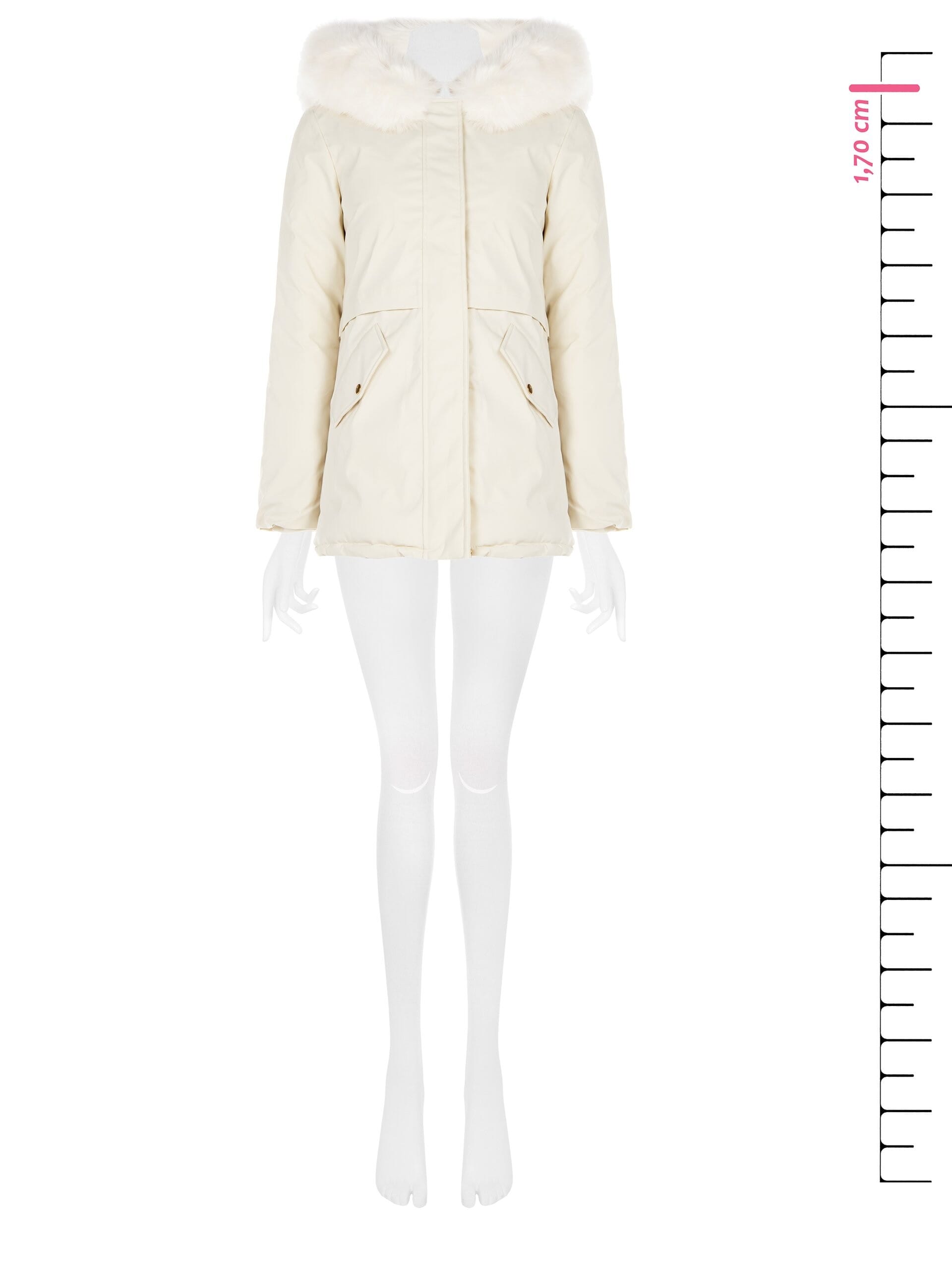 Manteau rembourré de style parka avec capuchon et fourrure synthétique amovible Rinascimento