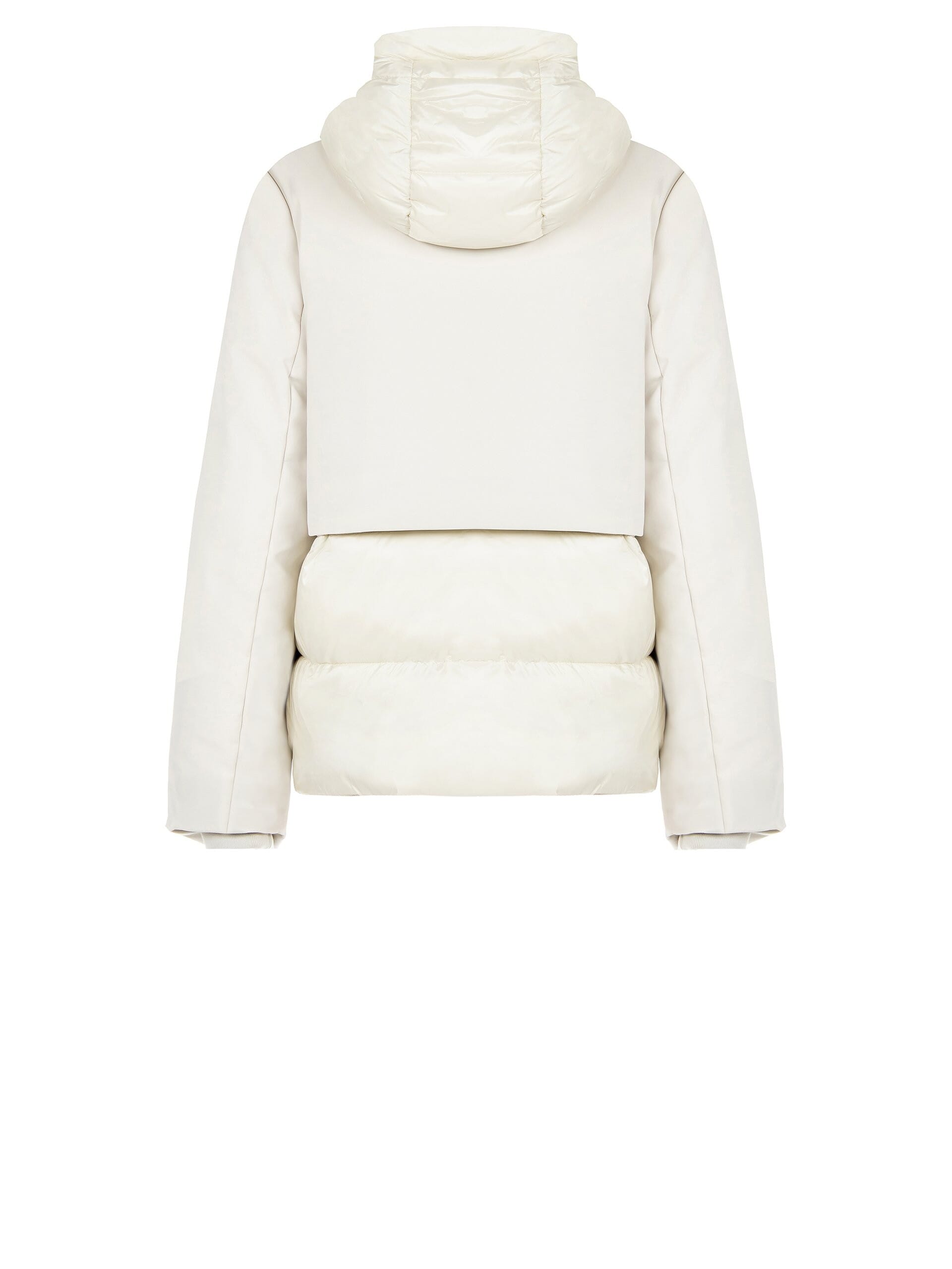 Short Hooded Down Jacket With Waterproof Fabric Inserts Rinascimento