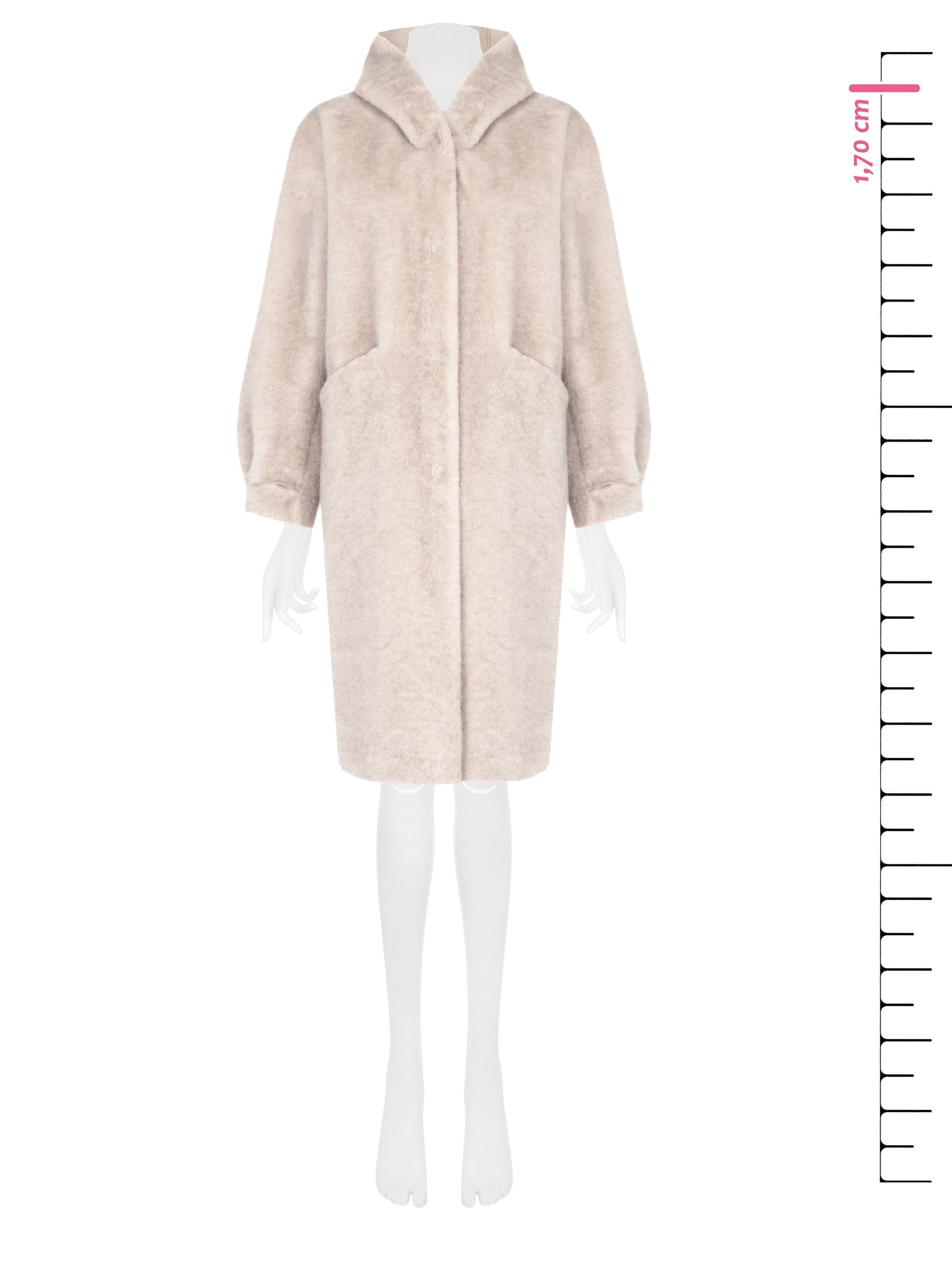 Long Synthetic Fur Coat With Hood Rinascimento