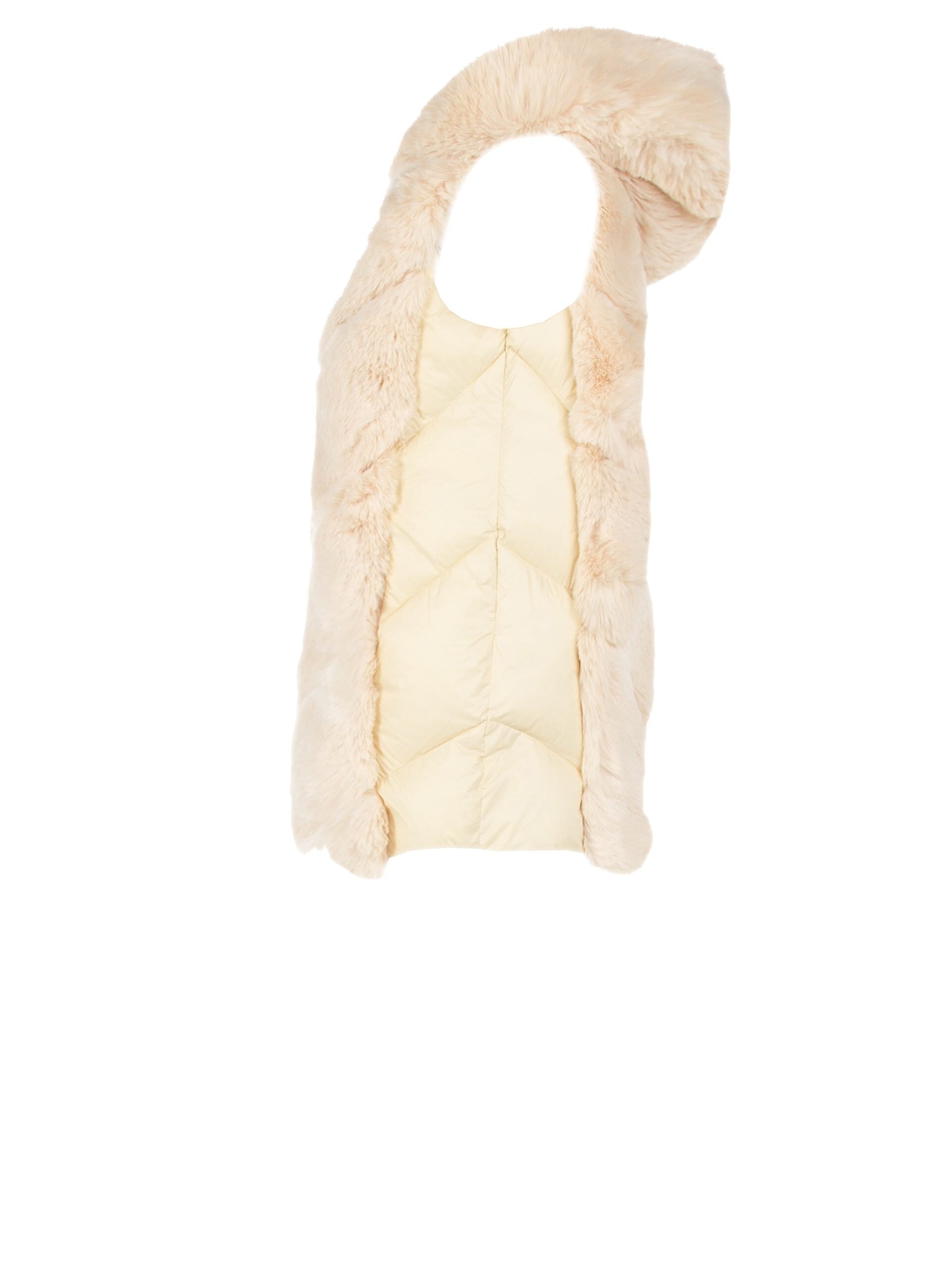 Piumino Medio Smanicato Con Cappuccio E Dettagli In Pelliccia Sintetica Rinascimento