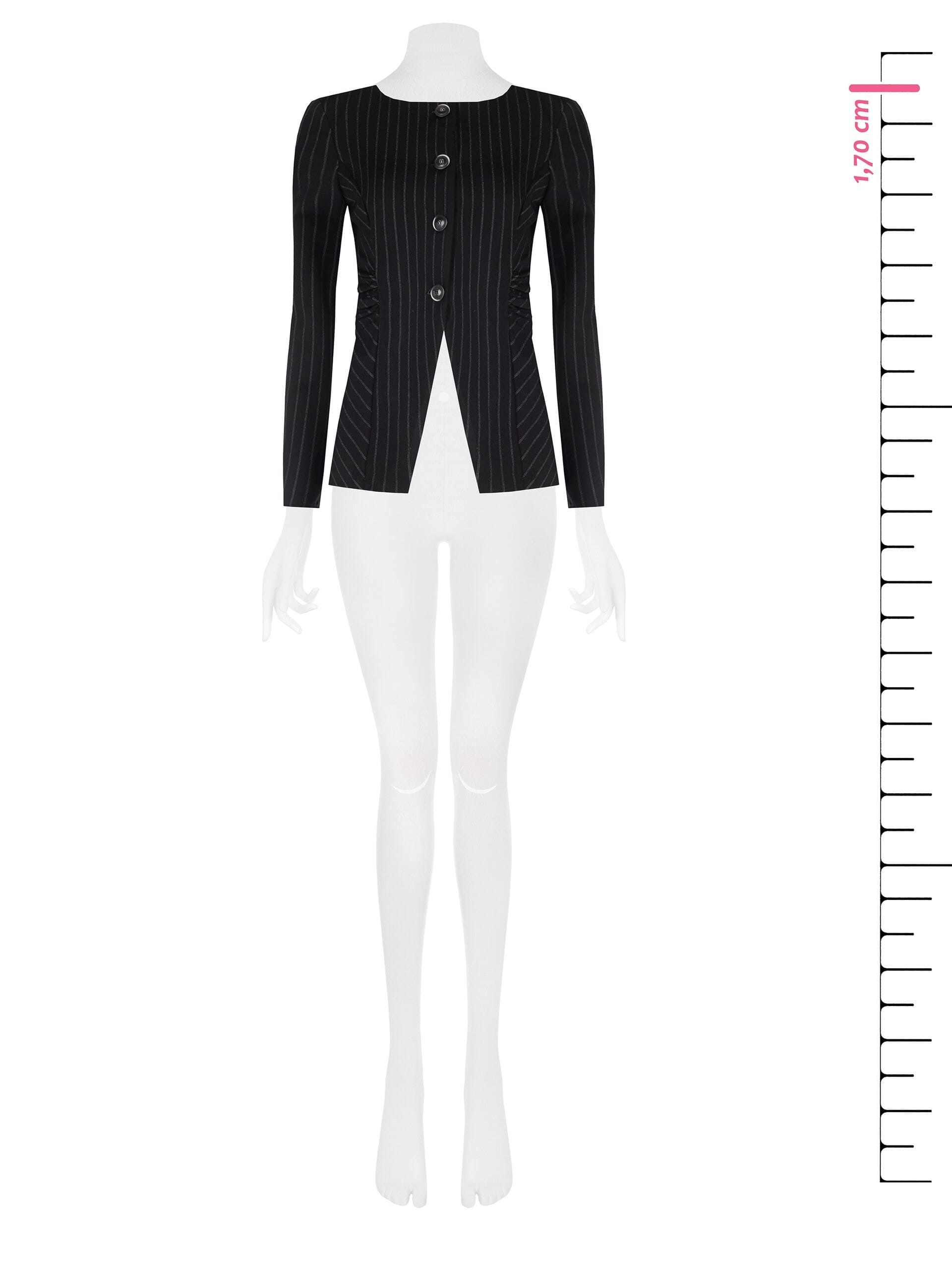 Rinascimento Pinstripe Milano Stitch Pinstripe Waist Embroidered Jacket