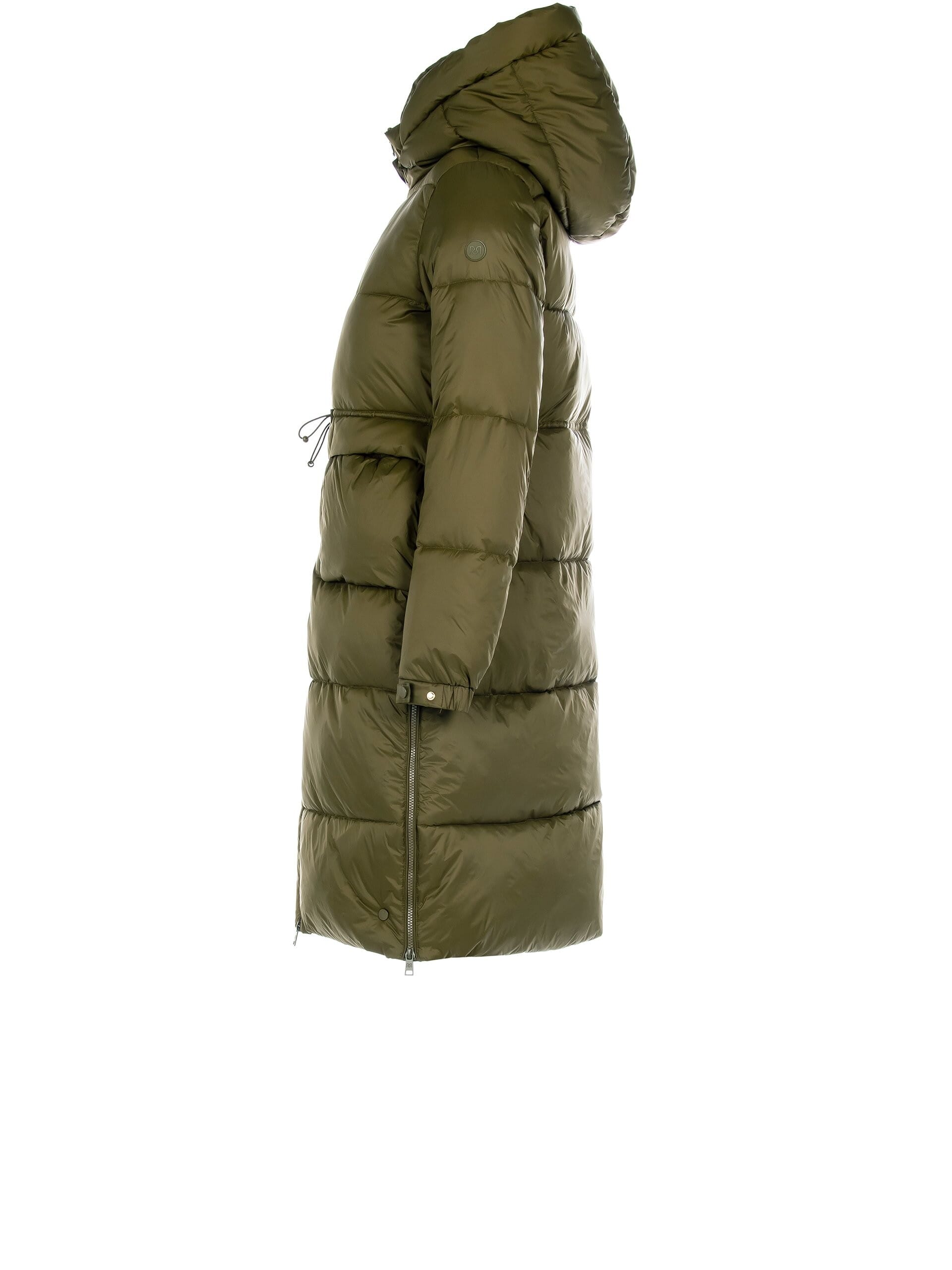 Long Down Jacket With Drawstring And Hood Rinascimento