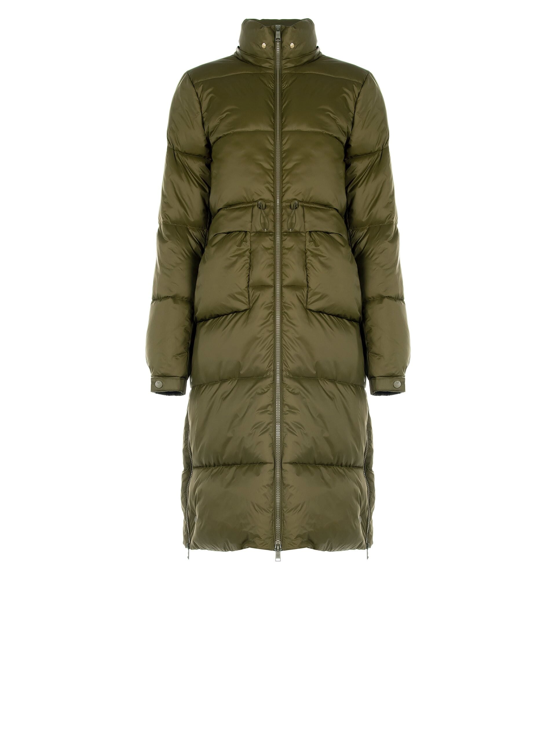 Long Down Jacket With Drawstring And Hood Rinascimento