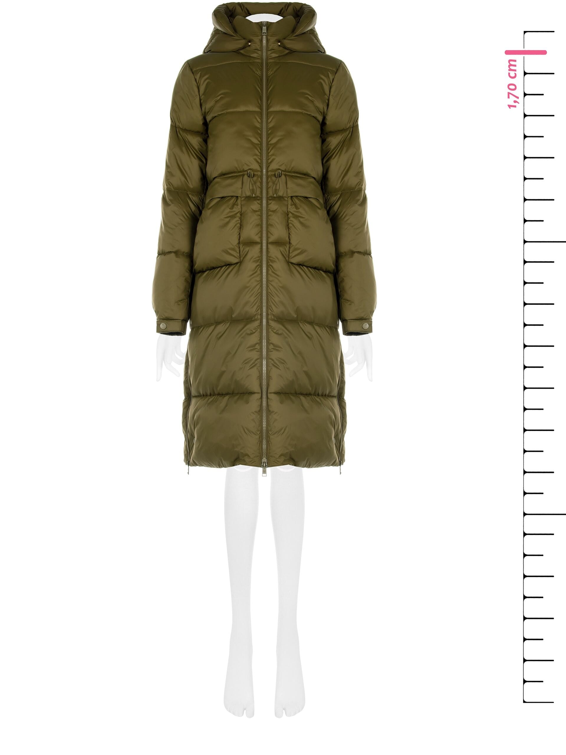 Long Down Jacket With Drawstring And Hood Rinascimento