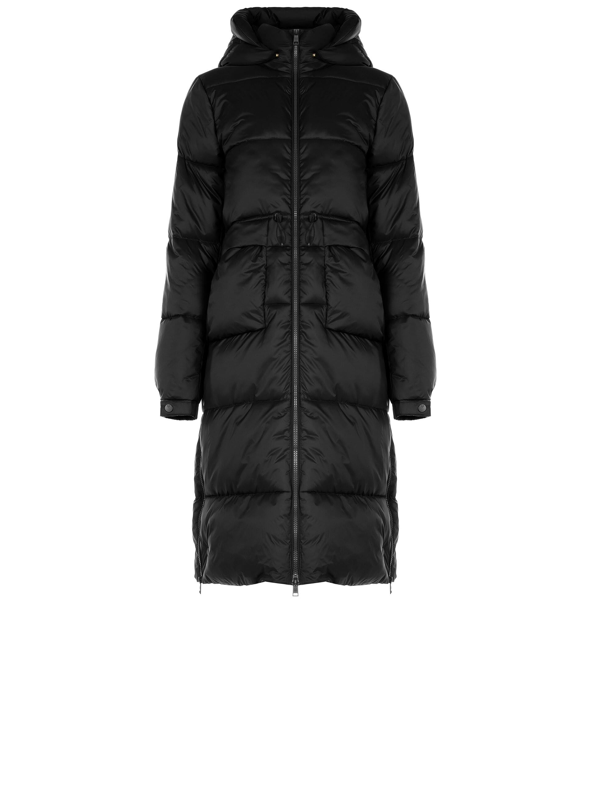 Long Down Jacket With Drawstring And Hood Rinascimento