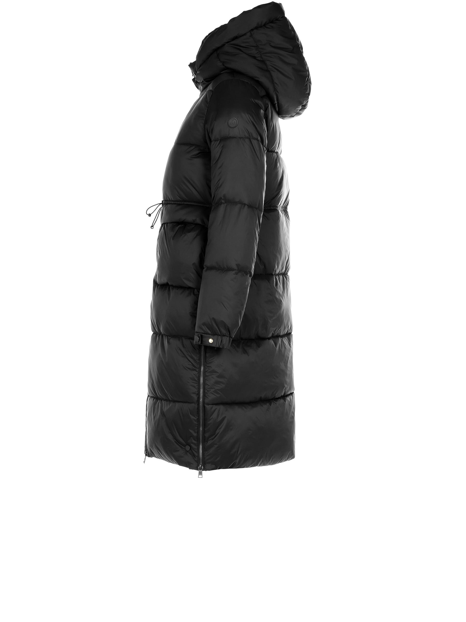 Long Down Jacket With Drawstring And Hood Rinascimento