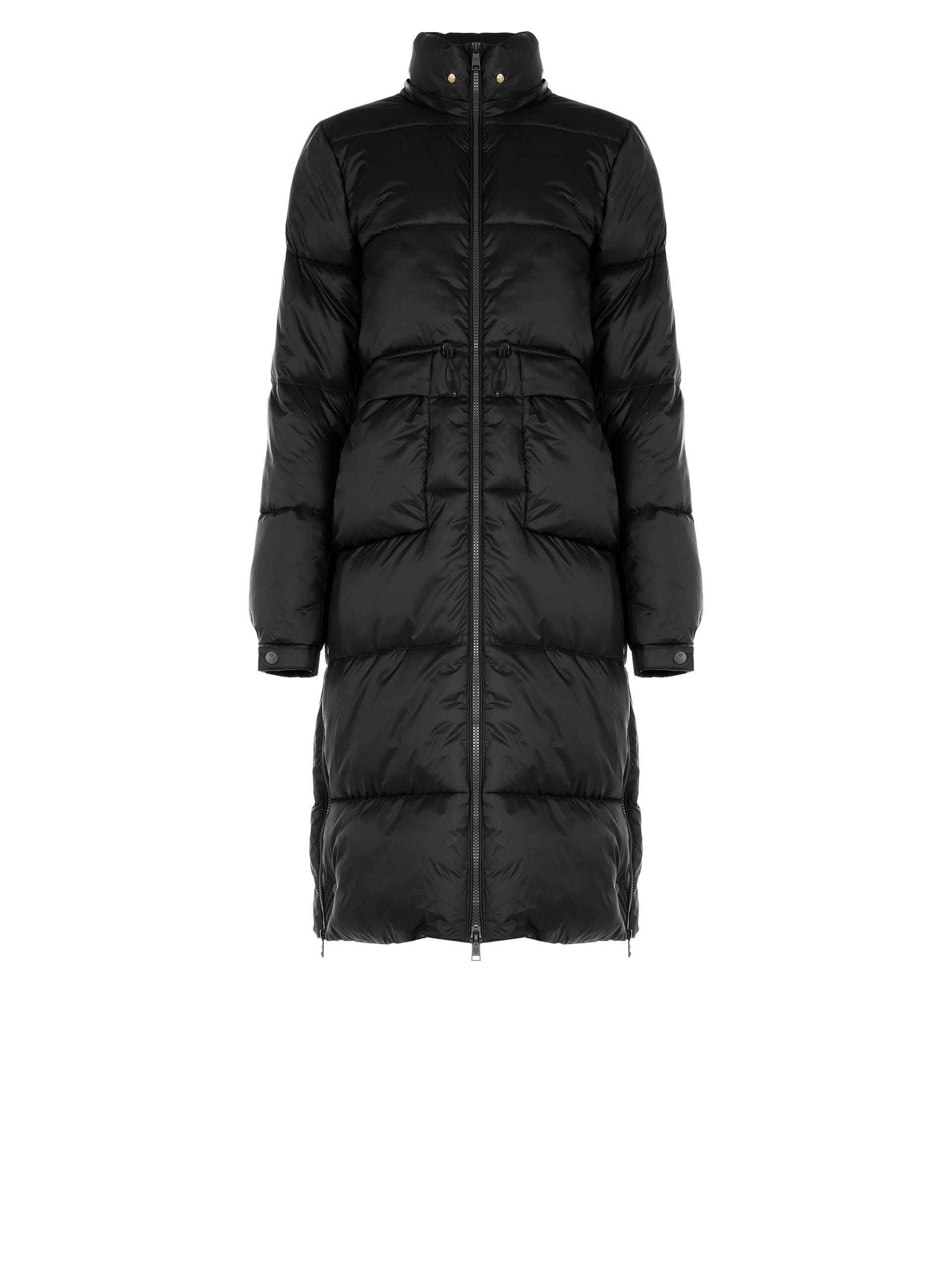 Long Down Jacket With Drawstring And Hood Rinascimento