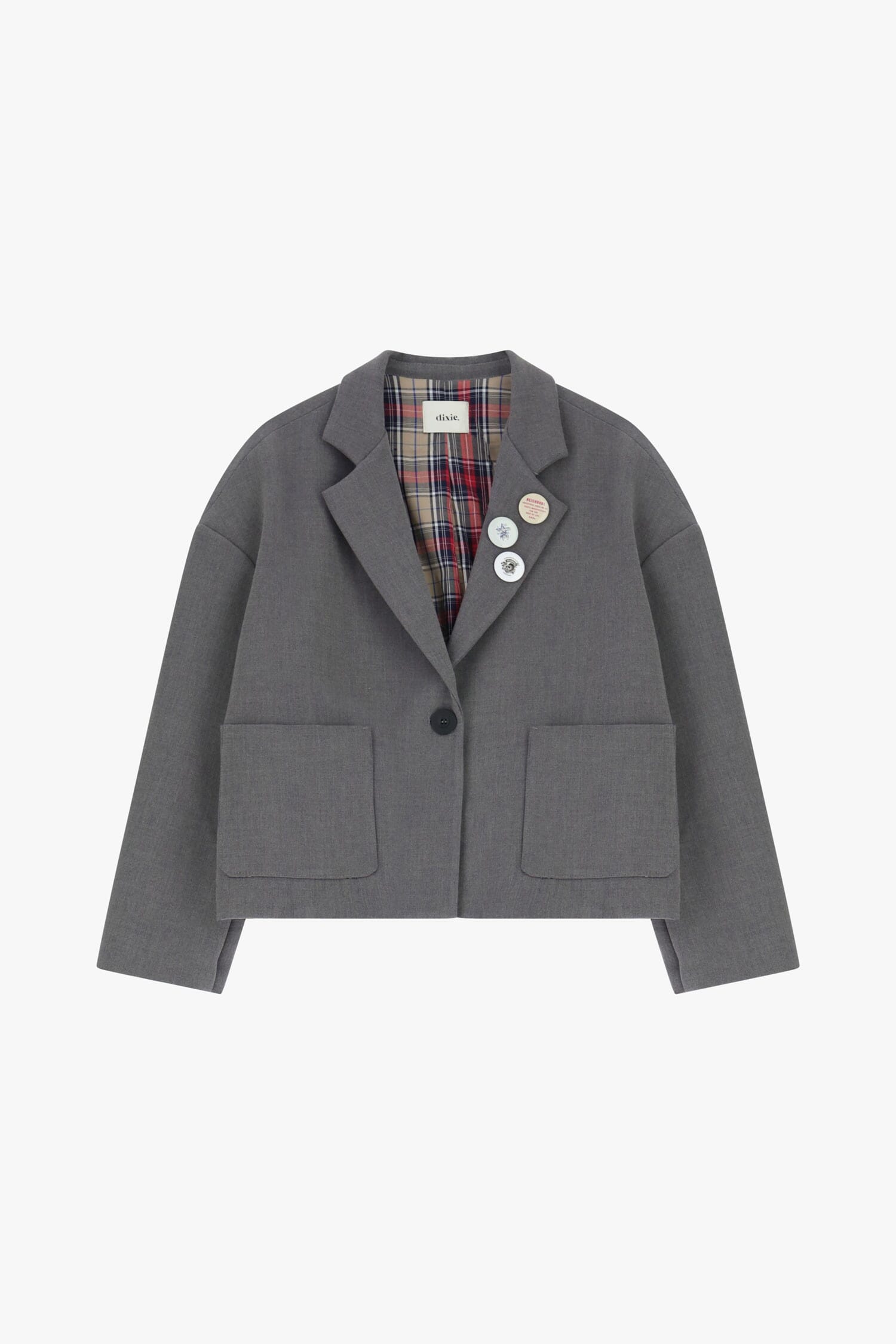 Blazer court avec boutons décoratifs et poches avant Dixie